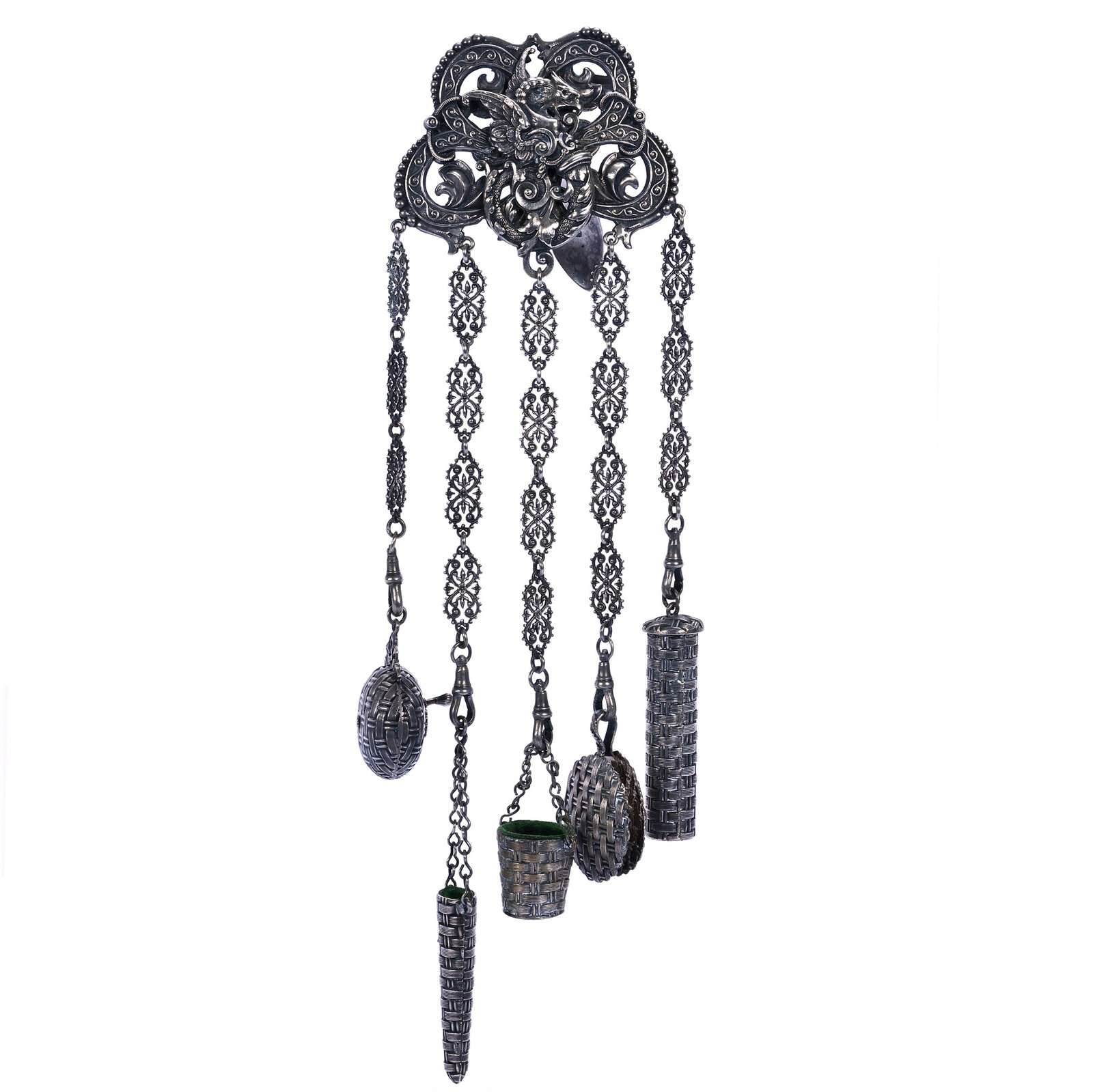 (5) Chain Silverplate Chatelaine (1 of 2)