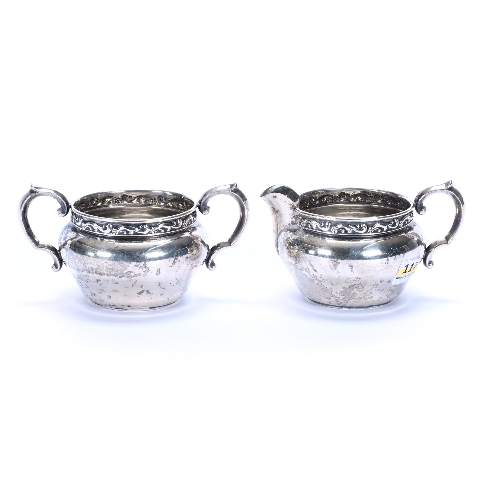 Creamer And Sugar, Solid Sterling Silver Marked Reed & Barton: Creamer And Sugar, Solid Sterling Silver Marked Reed & Barton, 3 x 5.5 x 3.5 Inches, Model #X828, 165 Grams, Grady and Annette Hite Collection, North Carolina. Effective 6/6/26, All LiveAuctioneers