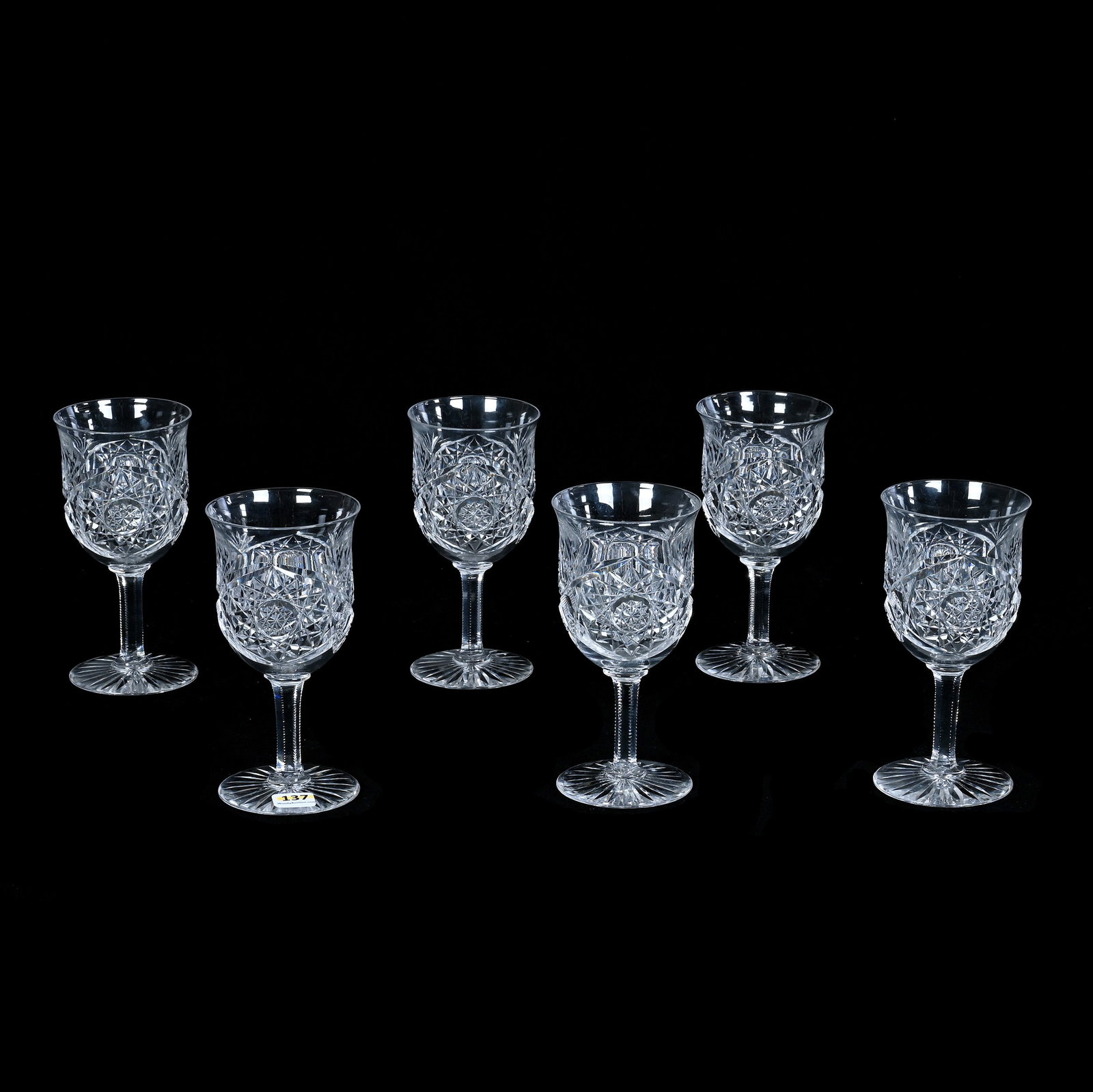 (6) Water Goblets, American Brilliant Cut Glass (1 of 3)