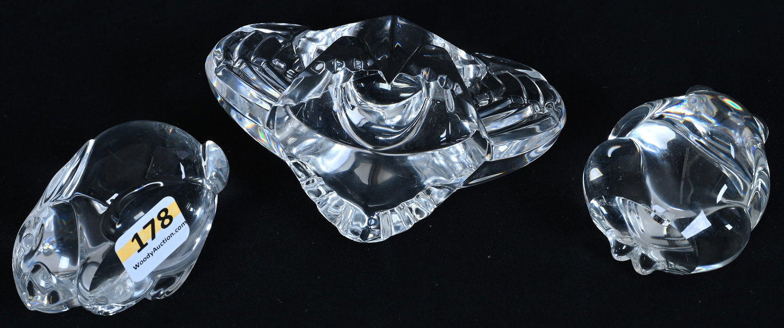 (3) Crystal Figurines, Signed Steuben - 3