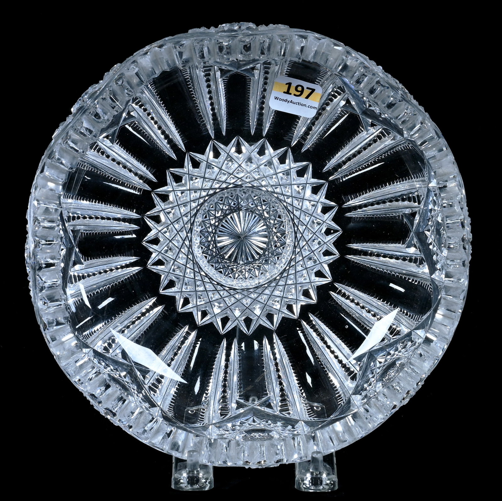 Rolled Rim Bowl, American Brilliant Cut Glass, Hindoo Pattern By J. Hoare (1 of 6)