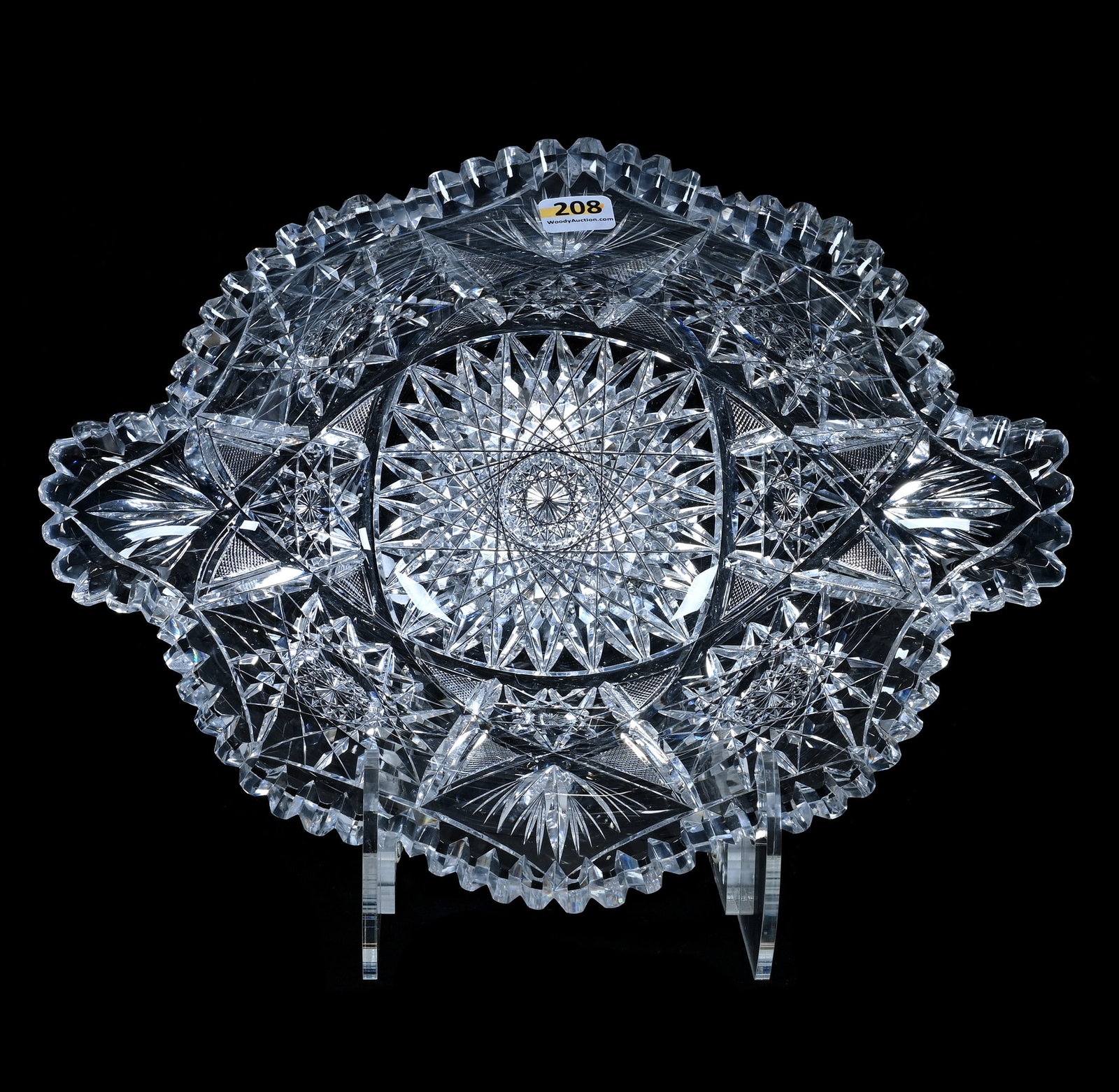 Napolean Hat Shaped Bowl, American Brilliant Cut Glass (1 of 4)