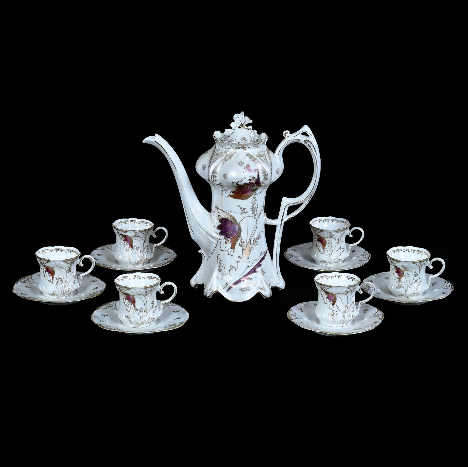 Coffee Service, Unmarked R.S. Prussia, Point And Clover Mold (1 of 3)