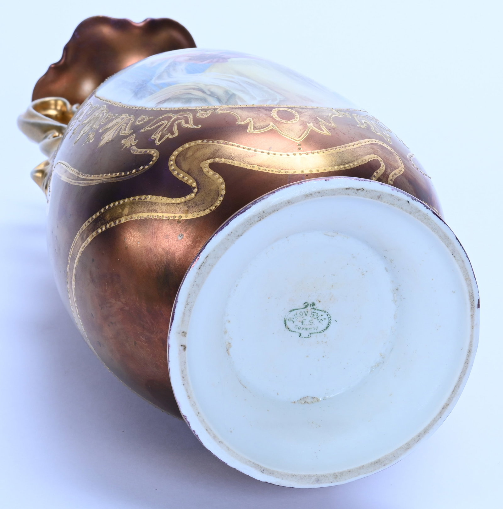 Two Handled Vase, Marked Prov Saxe - 3