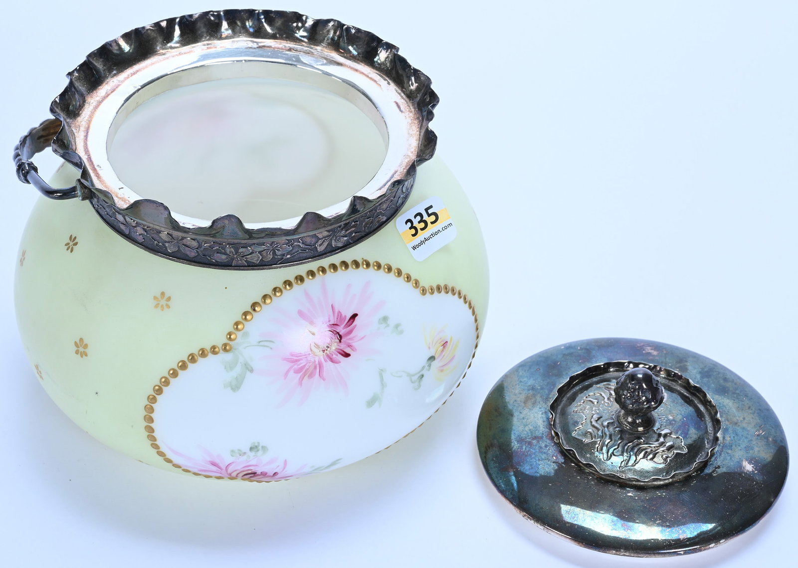 Biscuit Jar, Unmarked Pairpoint Opalware - 2