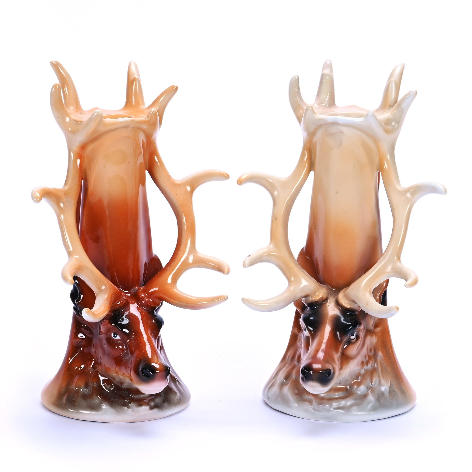 Pair Tall Chambersticks, Royal Bayreuth Blue Mark (1 of 4)