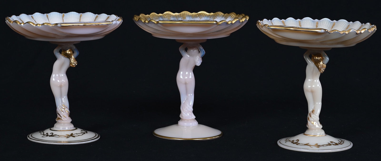 (3) Compotes, Cambridge Statuesque Line - 3