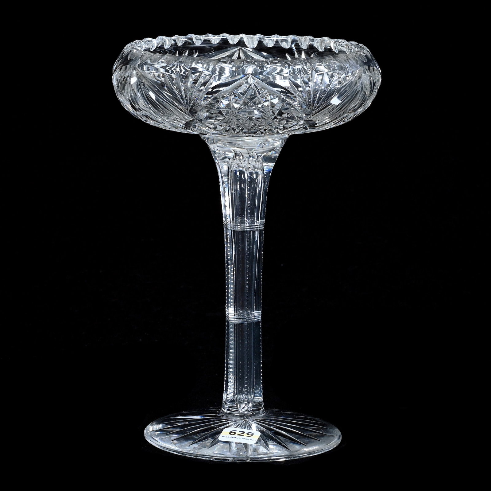 Rolled Rim Compote, American Brilliant Cut Glass (1 of 3)