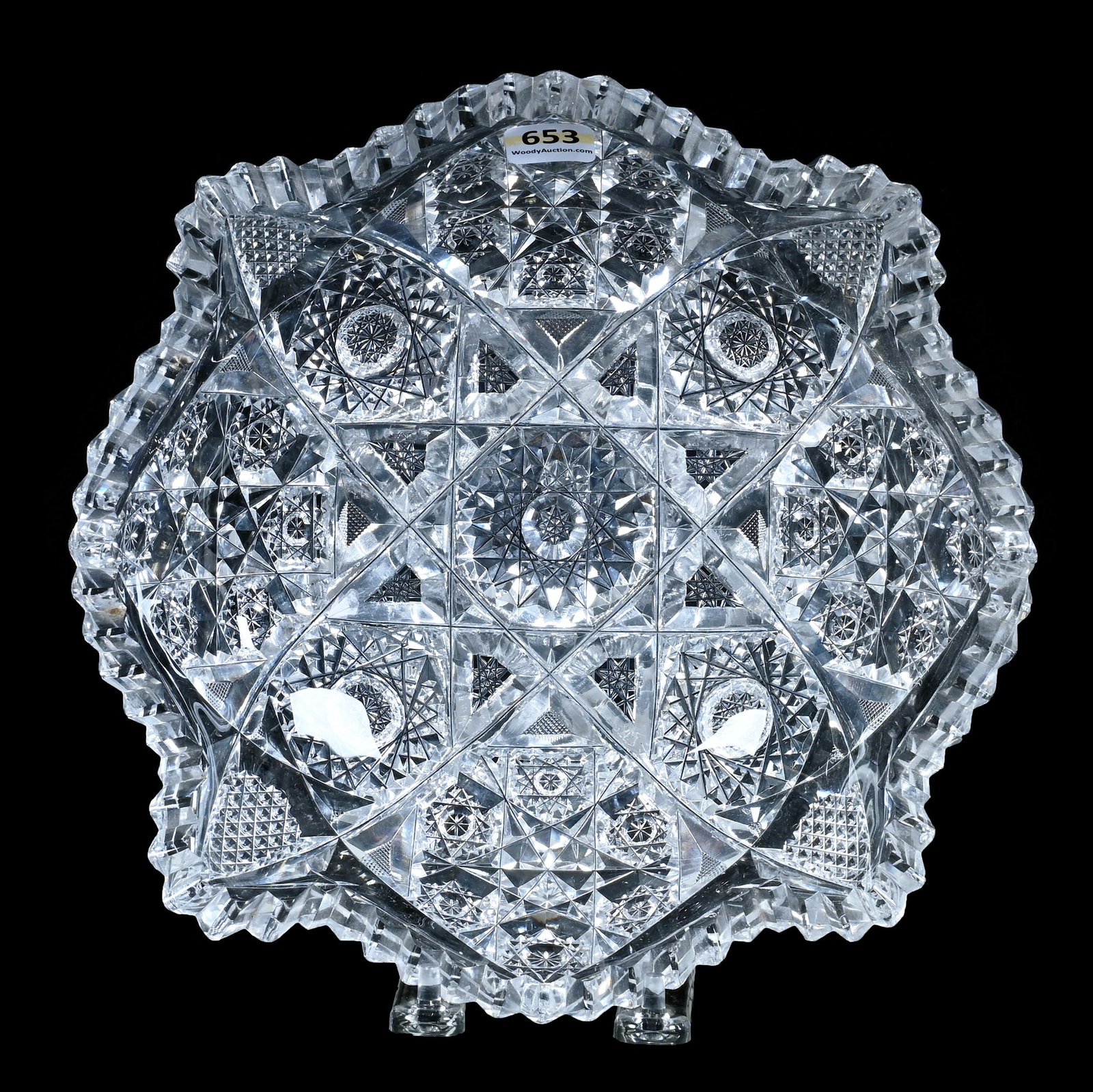 Square Bowl, American Brilliant Cut Glass (1 of 4)