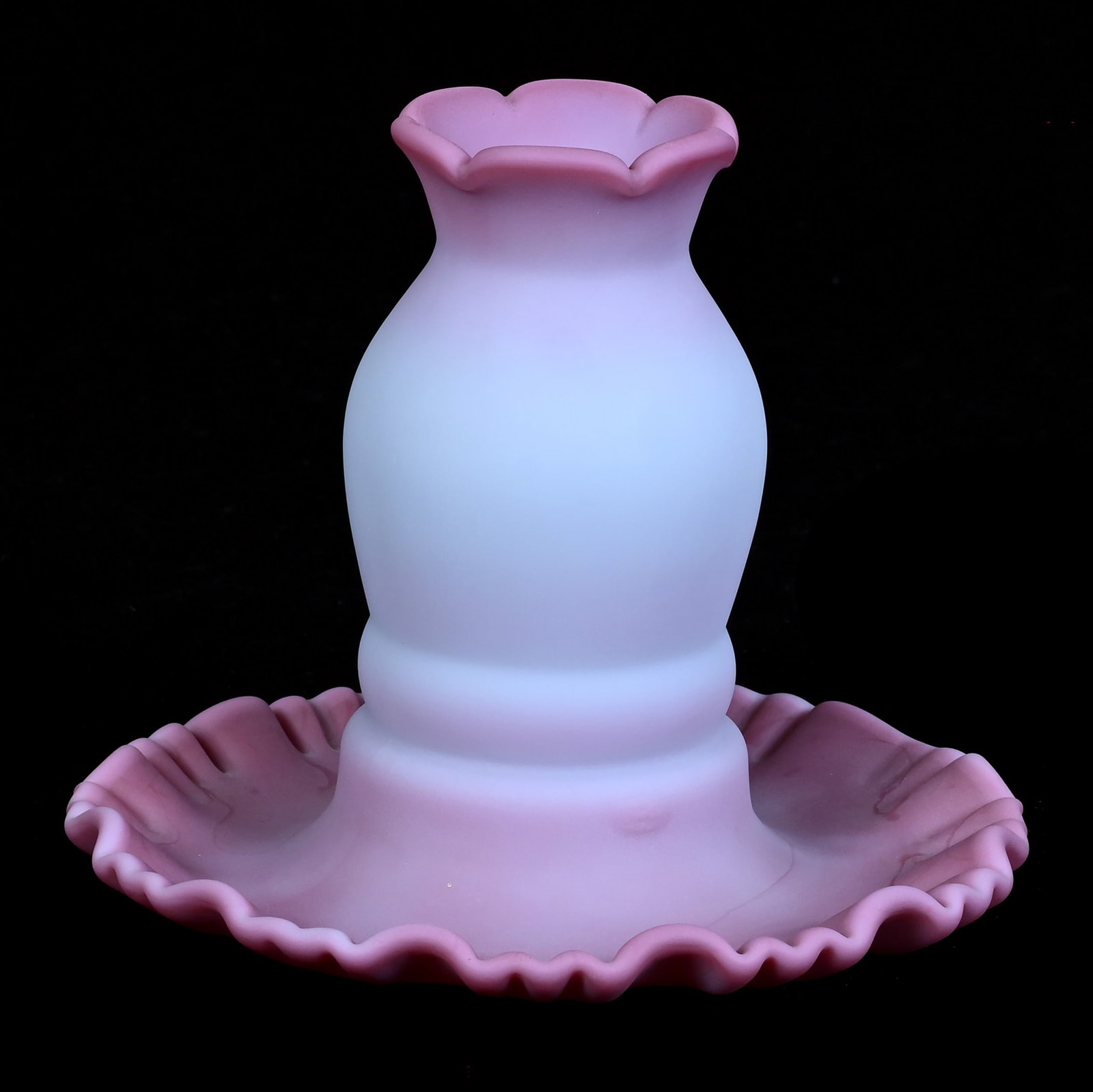 Fairy Lamp, Pink Burmese Art Glass By Fenton (1 of 2)