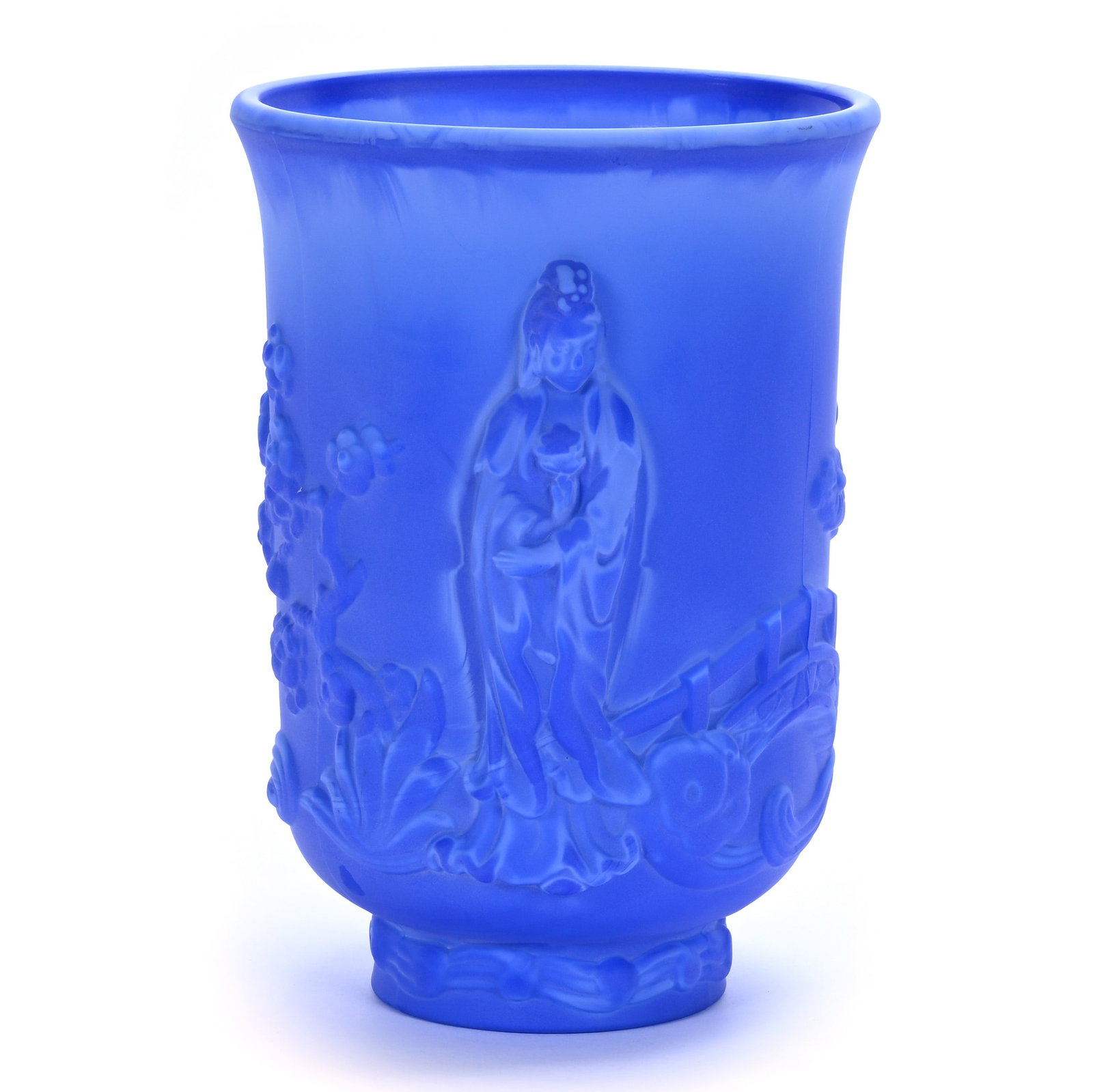 Vase, Fenton Art Glass, Empress Pattern: Vase, Fenton Art Glass, Empress Pattern, 7.75 x 5.5 x 5.5 Inches, Blue Satin, 3.6 Pounds, Private Collection, Missouri. Effective 6/6/26, All LiveAuctioneers Invoices Must Be Paid Using The Pay Now / 
