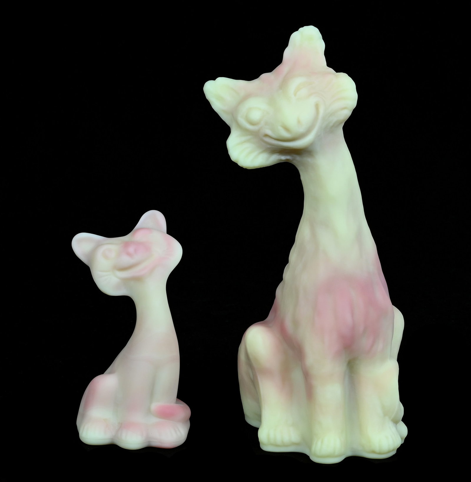(2) Alley Cat Figures By Fenton (Also Known As Winking/Smiley Cat) (1 of 3)