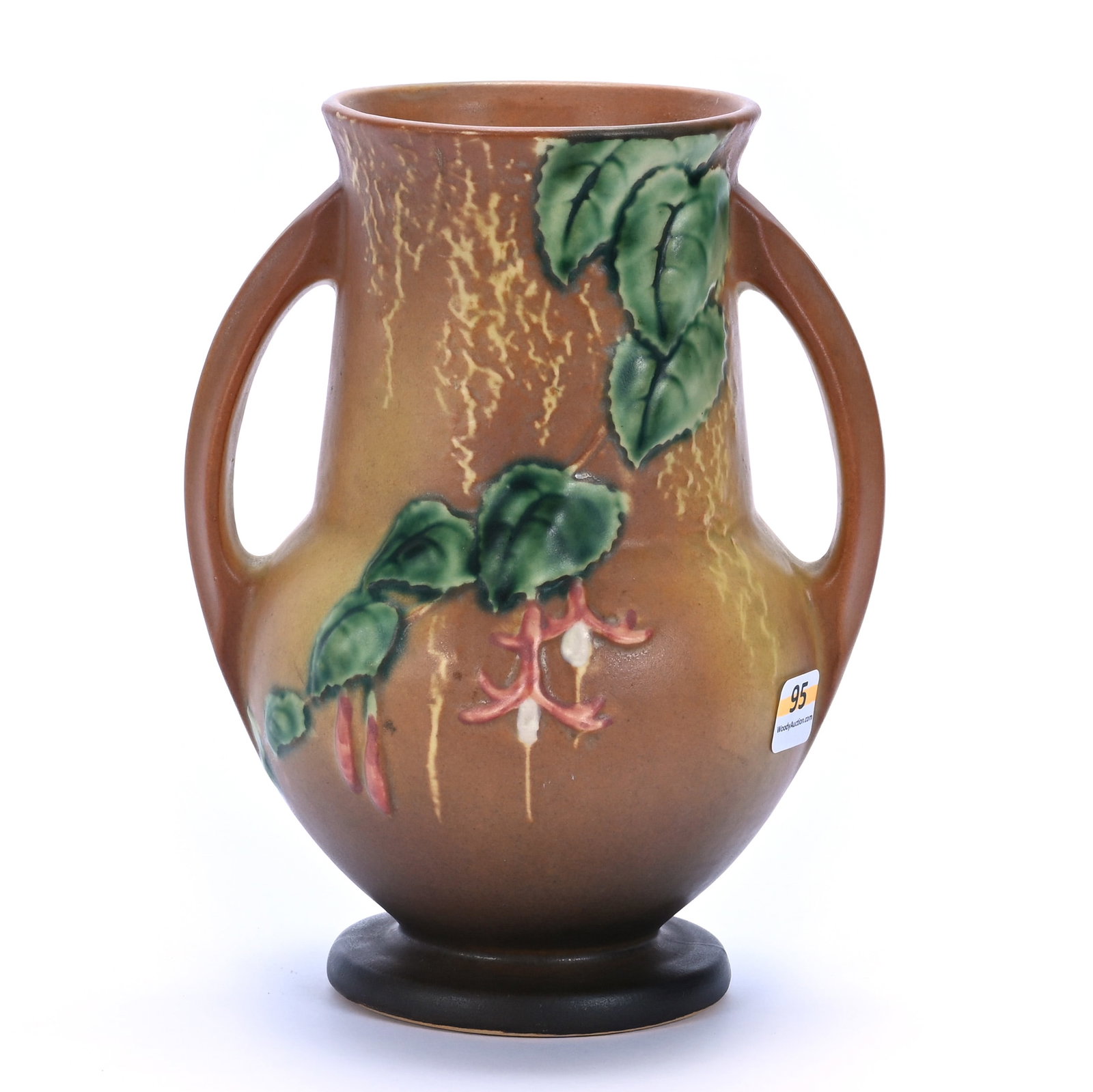 Two Handled Vase, Roseville Art Pottery #898-8" (1 of 3)