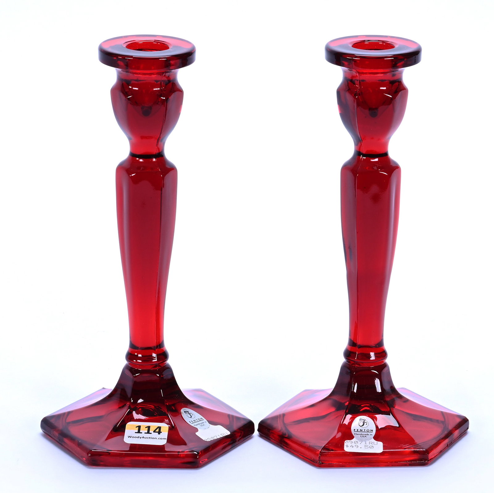 Pair Candlestick Holders, Fenton Art Glass (1 of 2)