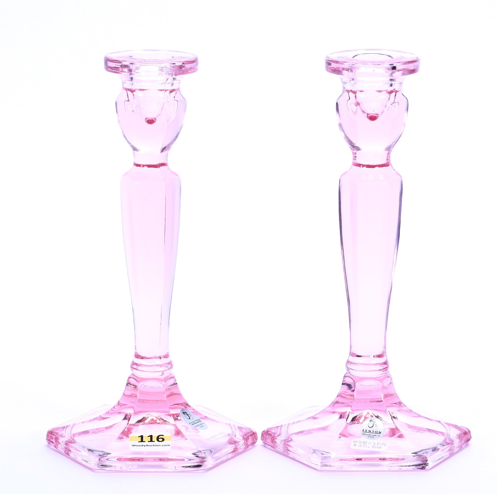 Pair Candlestick Holders, Fenton Art Glass (1 of 2)