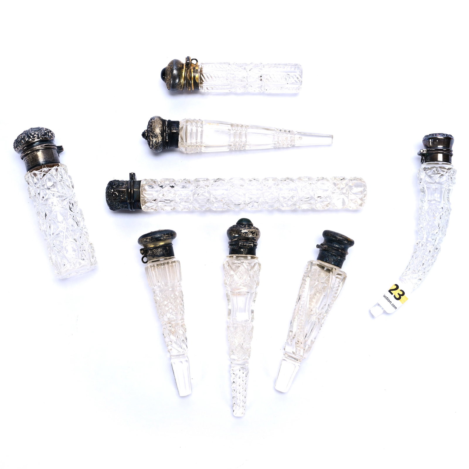 (8) Laydown Perfume Bottles, Brilliant Period Cut Glass (1 of 4)