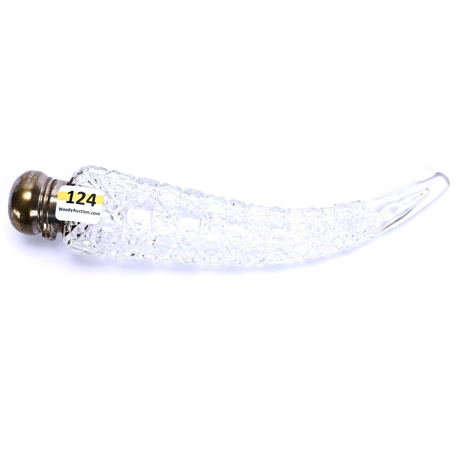 Horn Shaped Laydown Perfume Bottle, Brilliant Period Cut Glass (1 of 3)