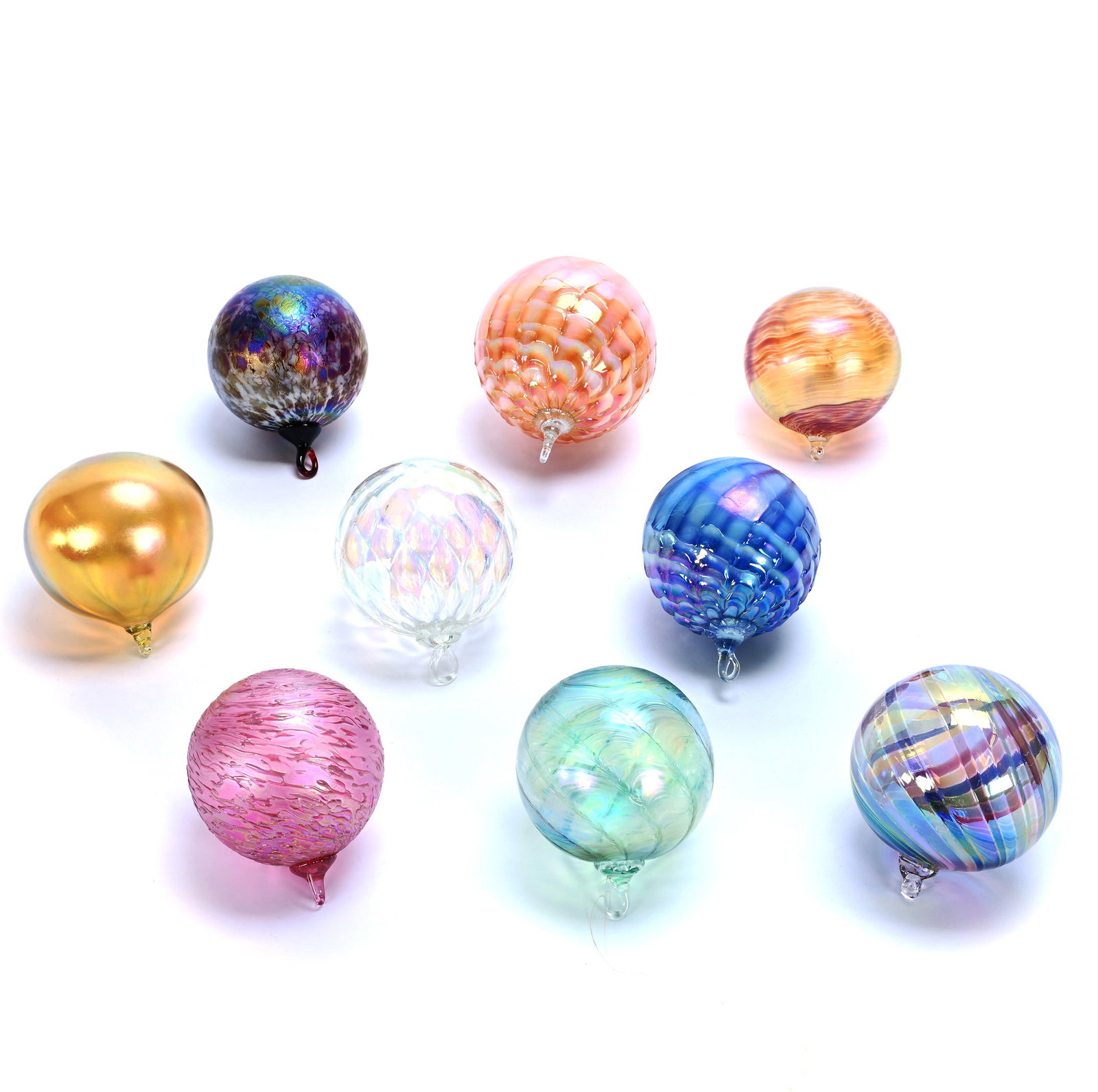 (9) Glass Christmas Tree Ornaments (1 of 3)