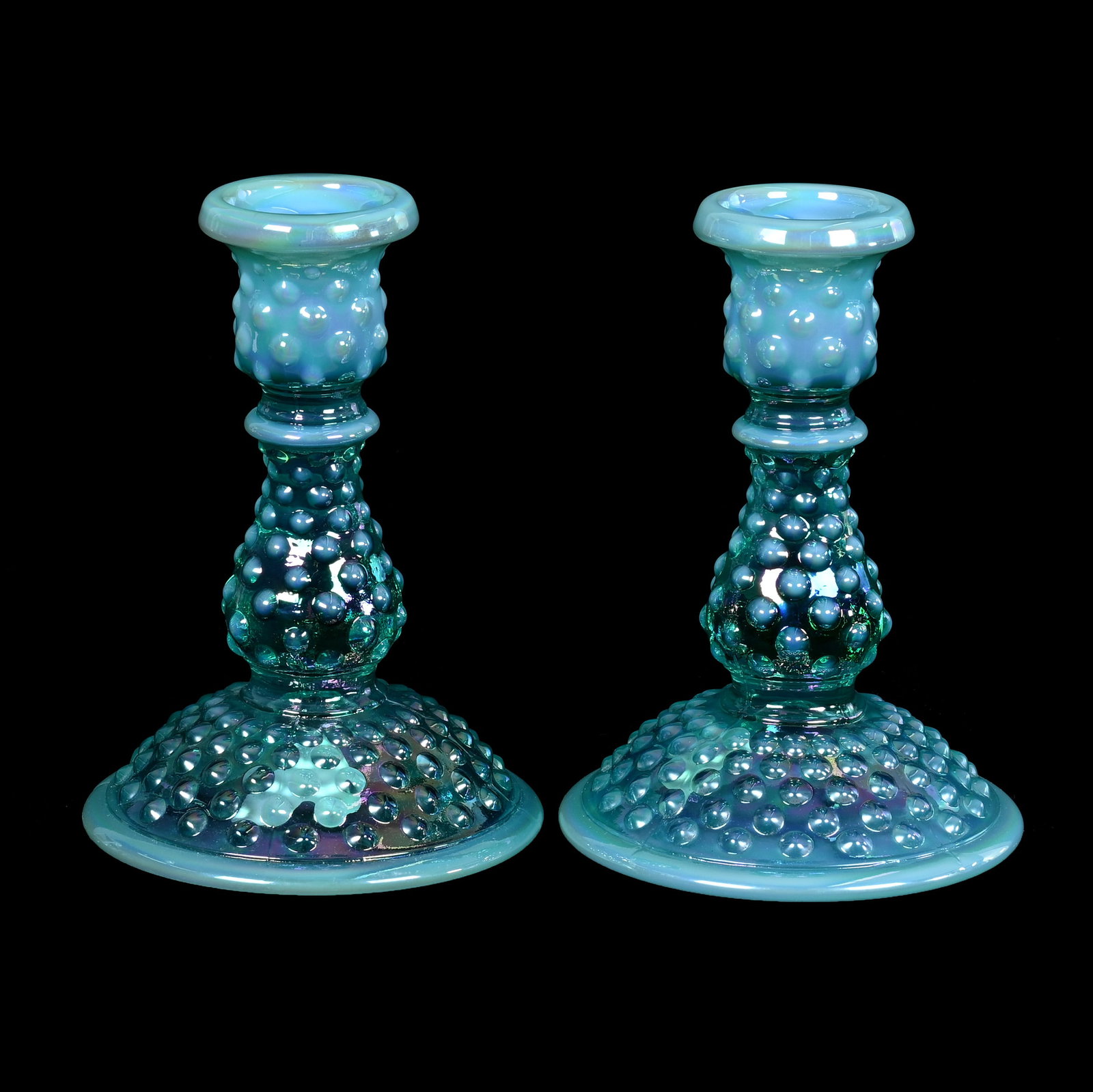 Pair Candlestick Holders, Fenton Art Glass (1 of 2)