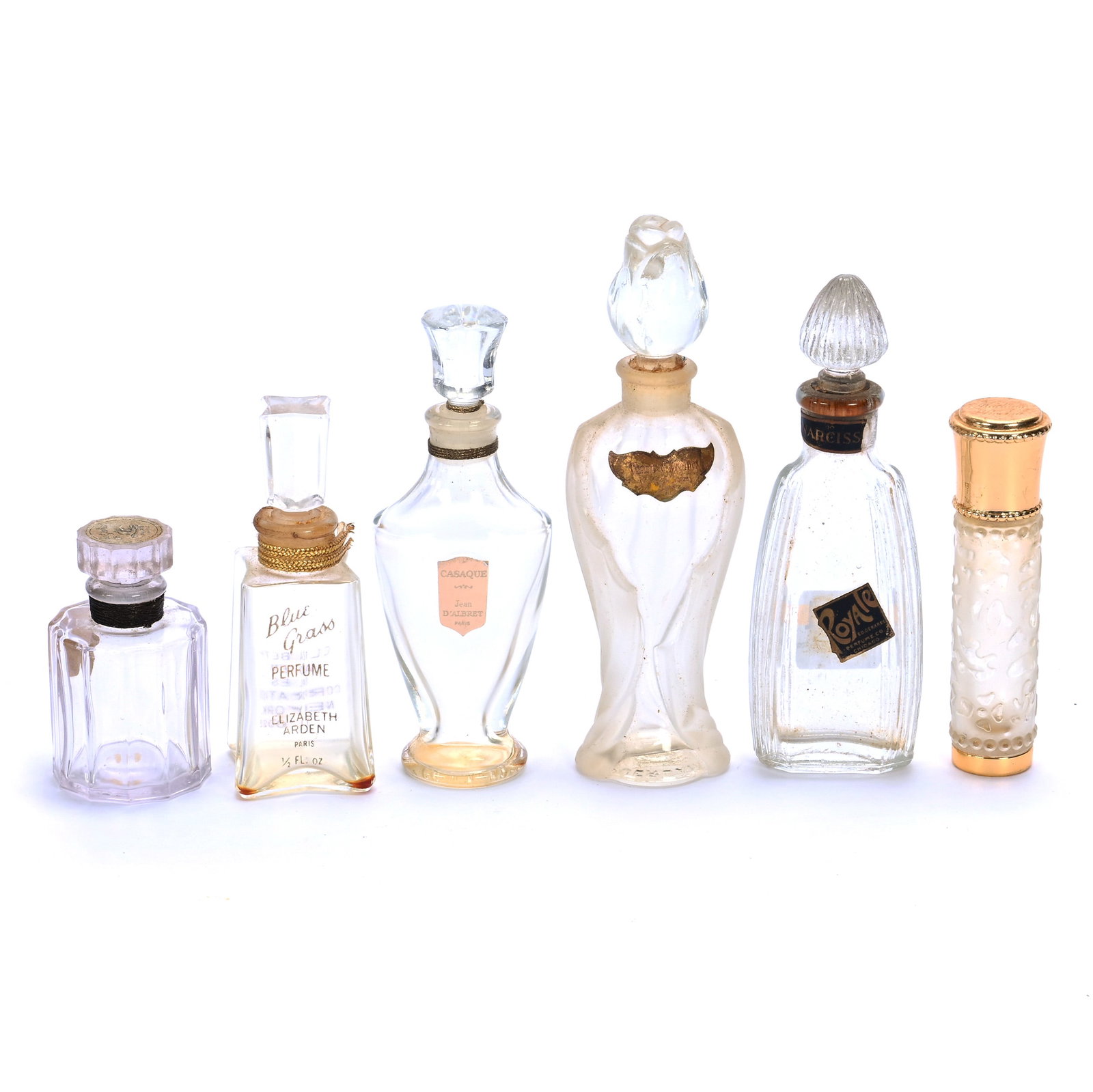 (6) Vintage Clear Perfume Bottles (1 of 3)