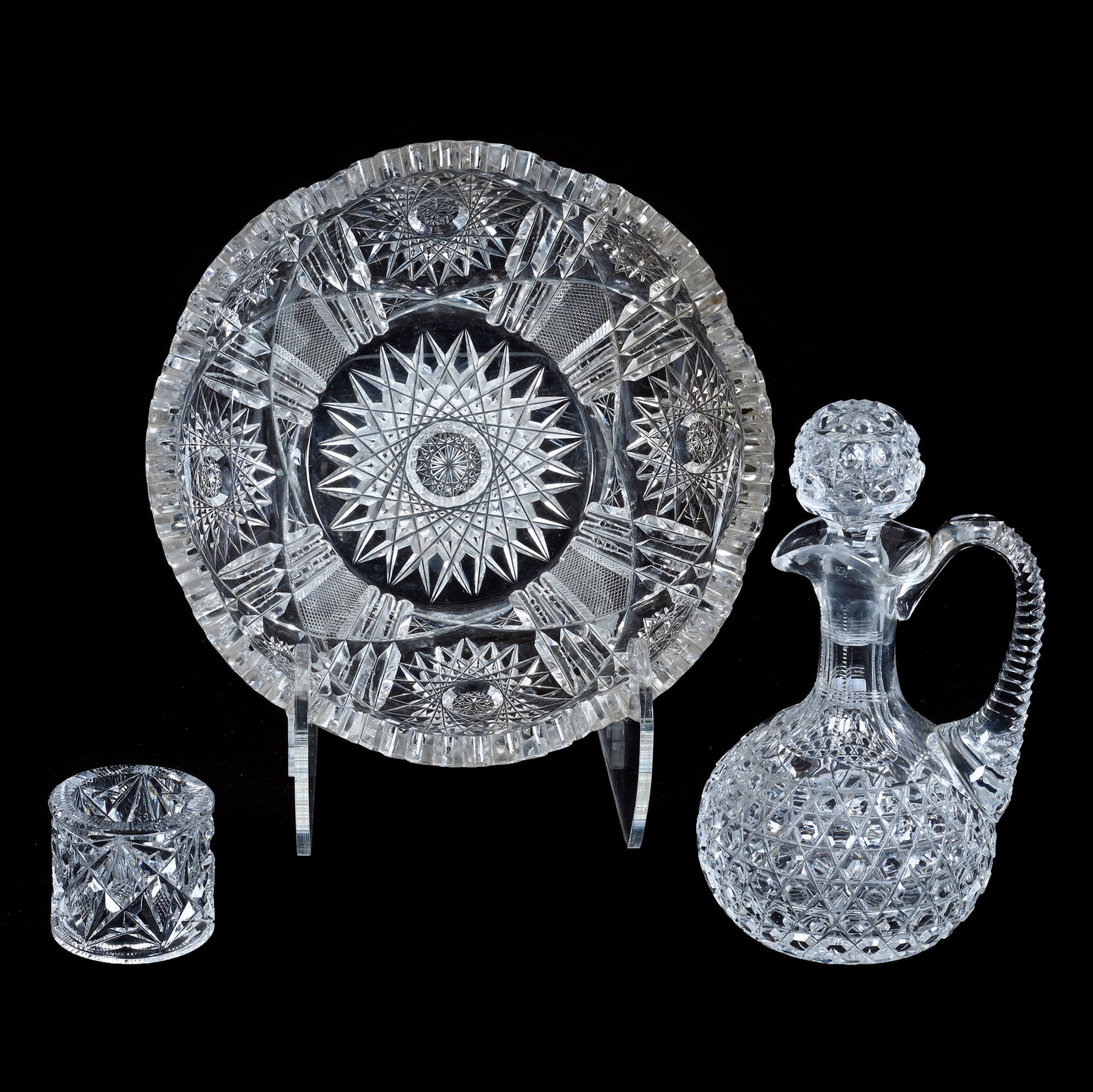 (3) American Brilliant Cut Glass Items (1 of 8)