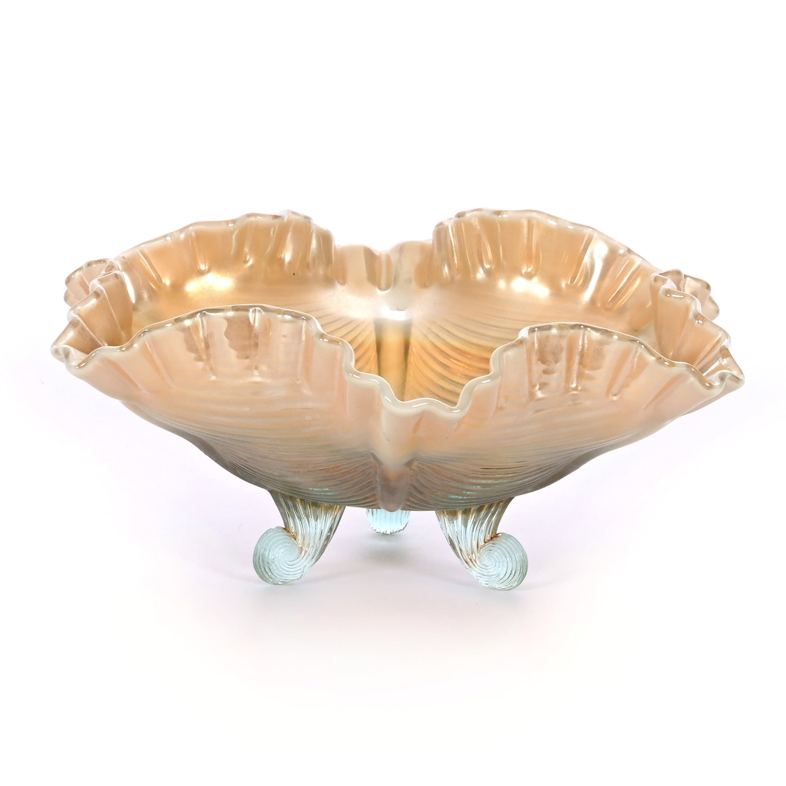 Footed Ruffled Bowl, Modern Fenton Art Glass (1 of 2)