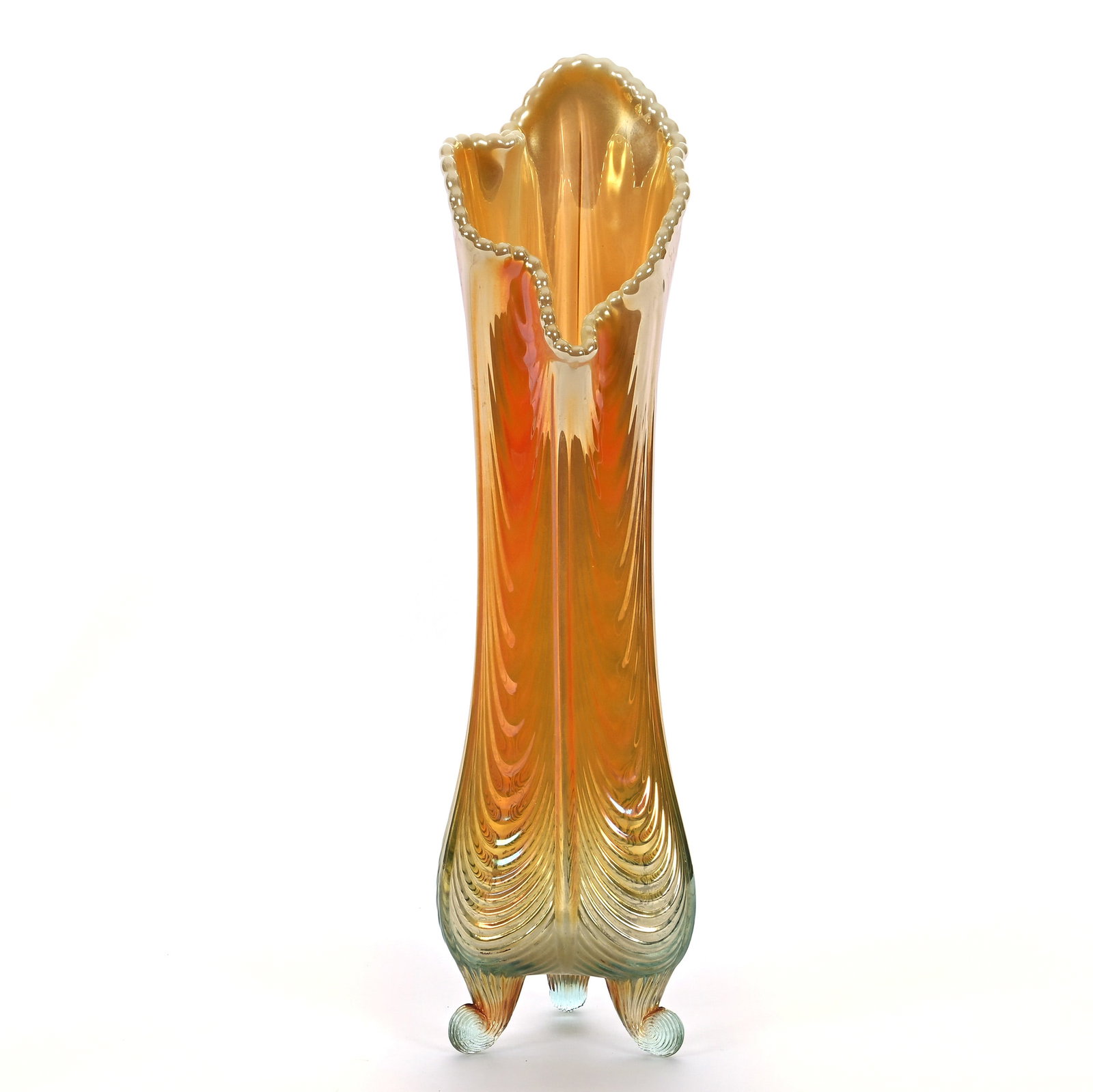 Three Footed Vase, Modern Fenton Art Glass (1 of 2)
