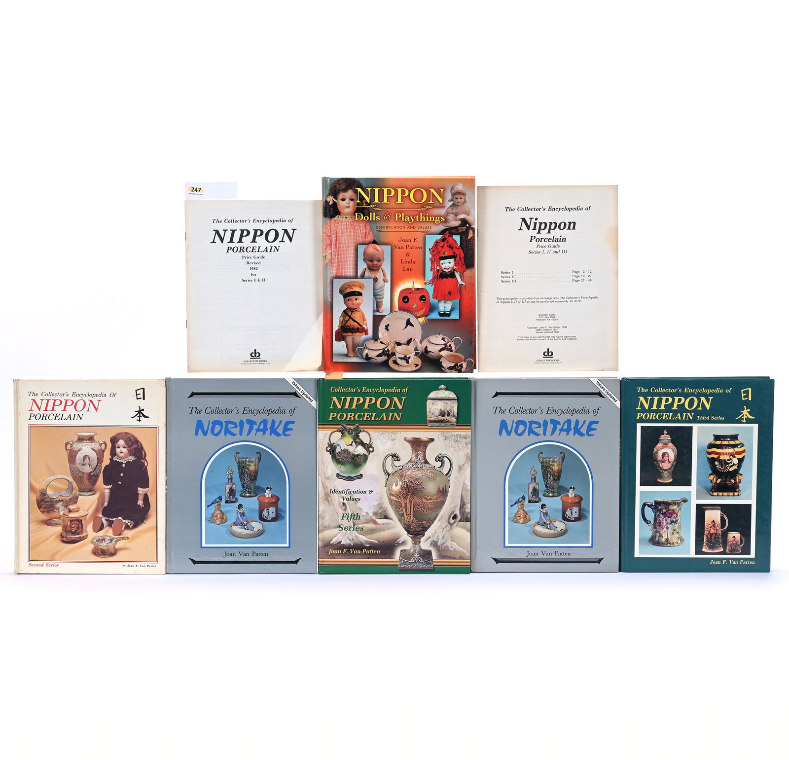 (8) Books and/or Publications About Nippon Porcelain: (8) Books and/or Publications About Nippon Porcelain, 11.25 x 9 x 4.75 Inches, Includes (1) The Collector's Encyclopedia Of Nippon Porcelain: Price Guide Revised 1982 For Series I & II, (1) The Collec