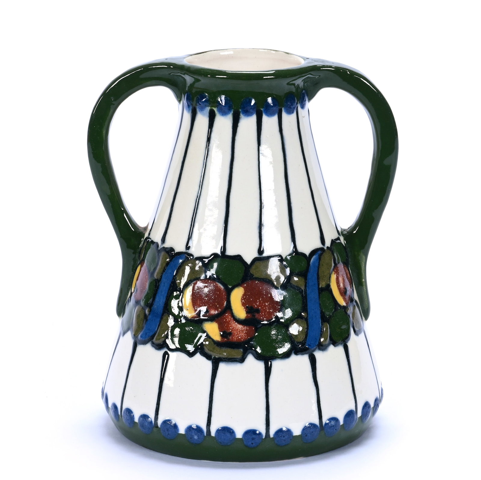 Two Handled Vase Marked Czechoslovakia Art Pottery (1 of 2)