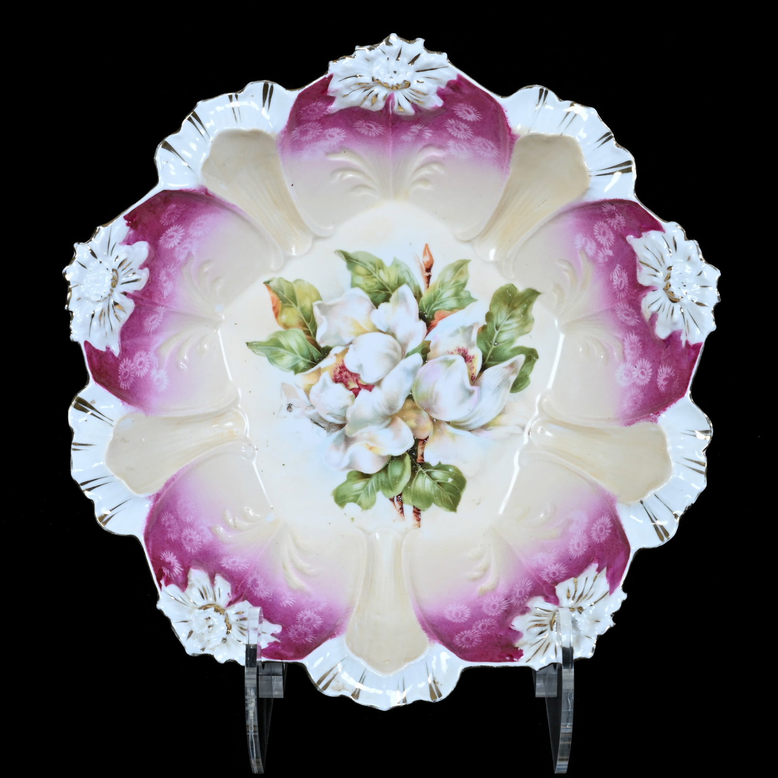 Bowl, Marked R.S. Prussia, Floral Mold (1 of 2)