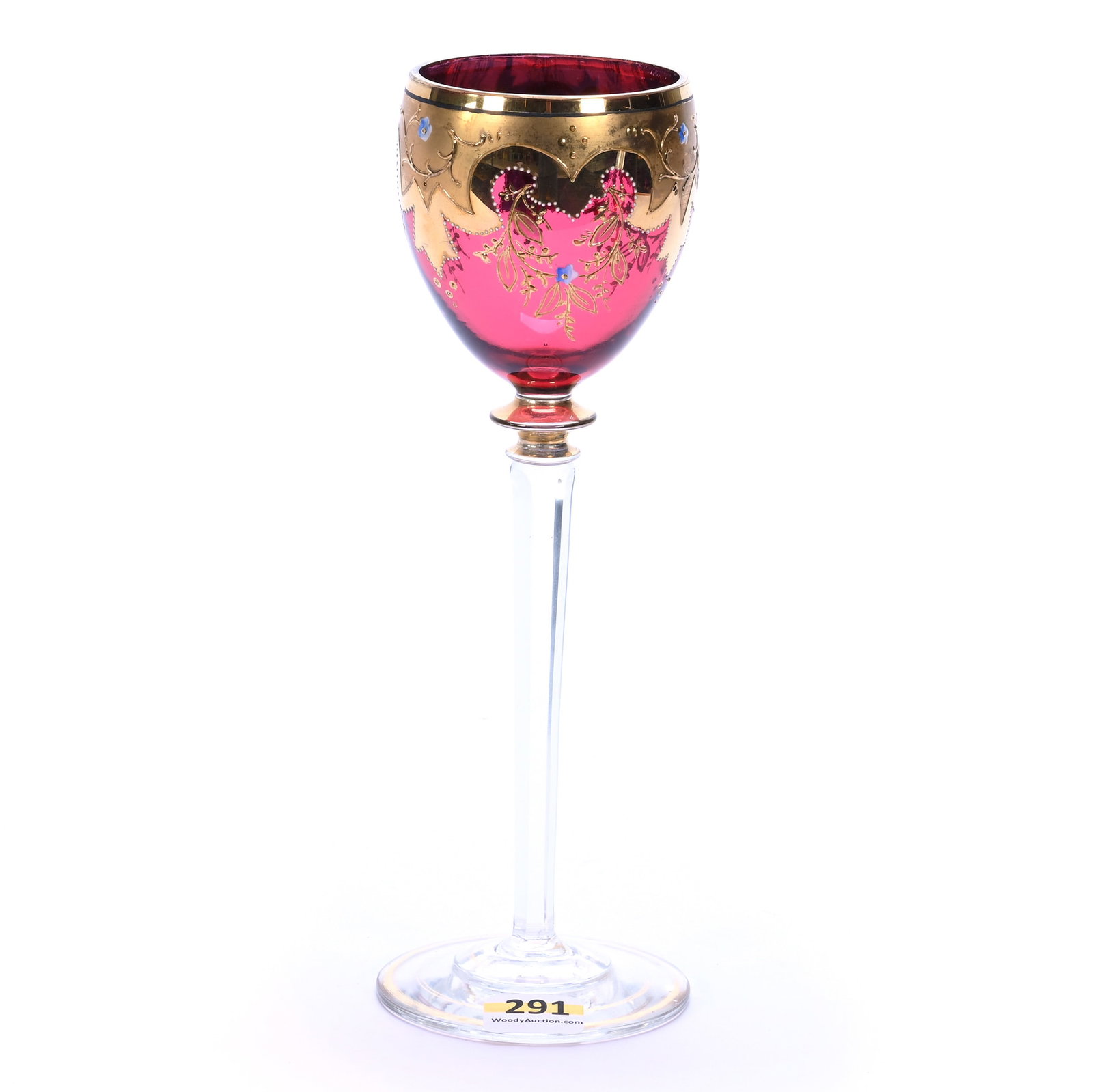 Wine Stem, Bohemian Art Glass (1 of 2)