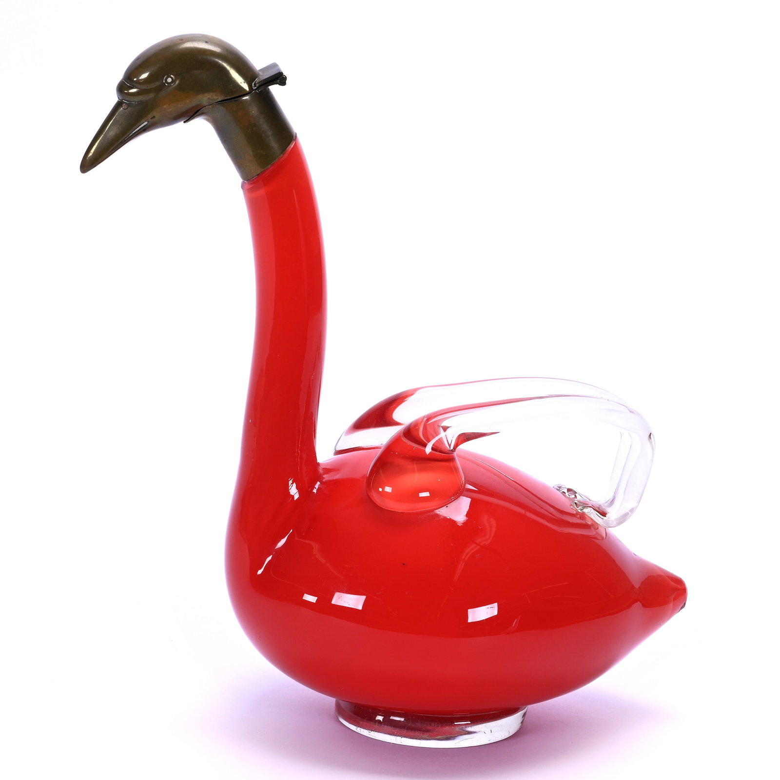 Figural Decanter, Czechoslovakian Art Glass (1 of 4)