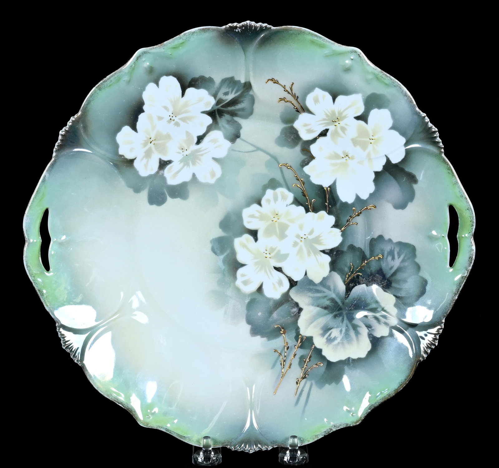 Two Handled Cake Plate, Marked R.S. Prussia (1 of 2)