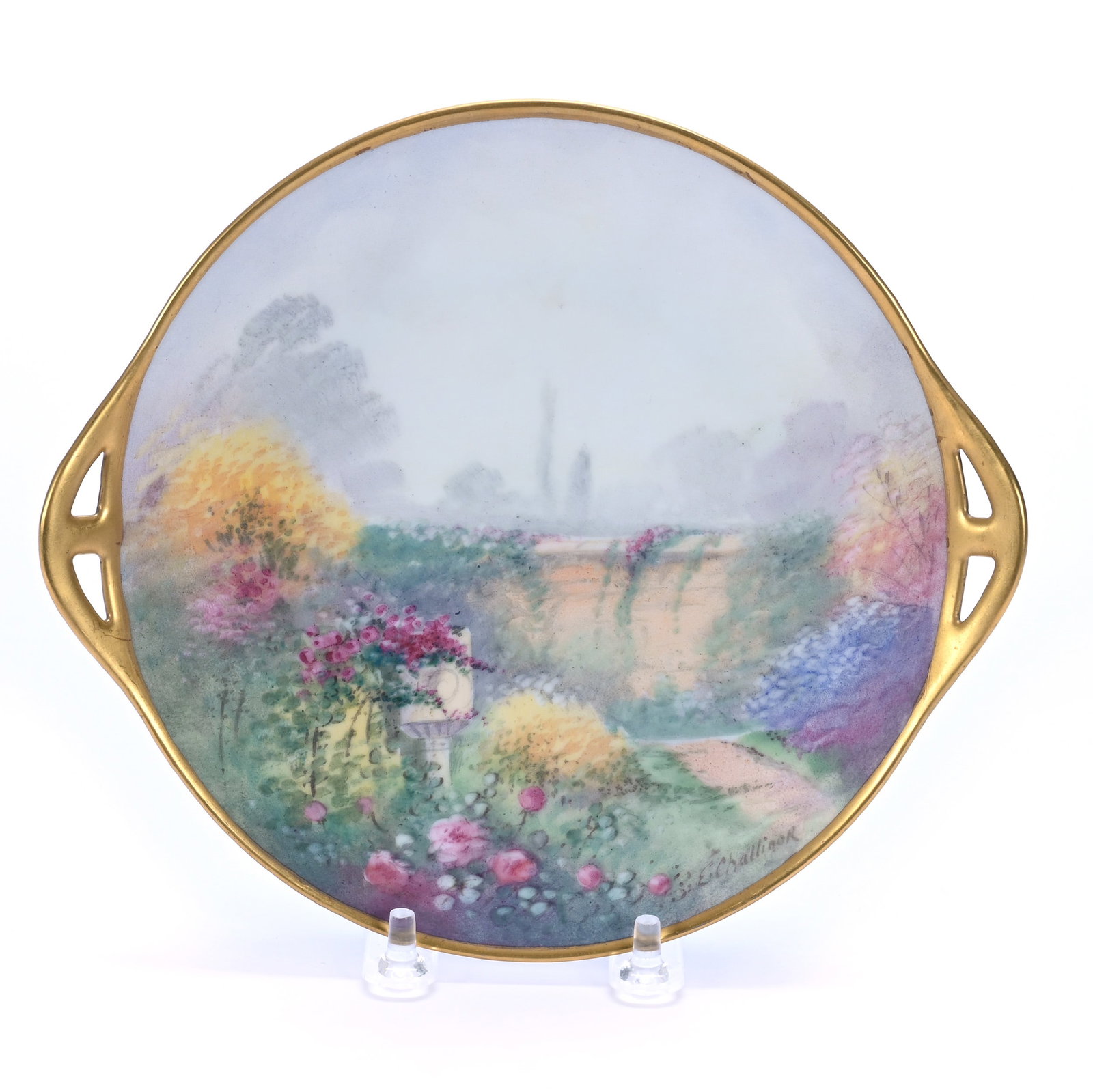 Two Handled Plate, Marked Pickard (1 of 3)