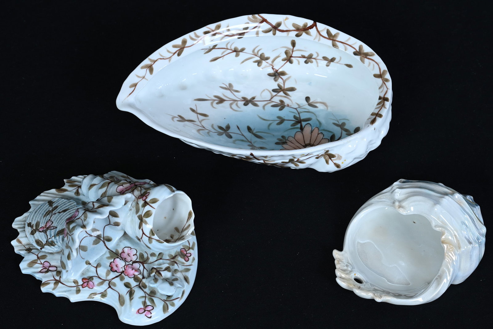 (3) Shell Shaped Porcelain Items - 2