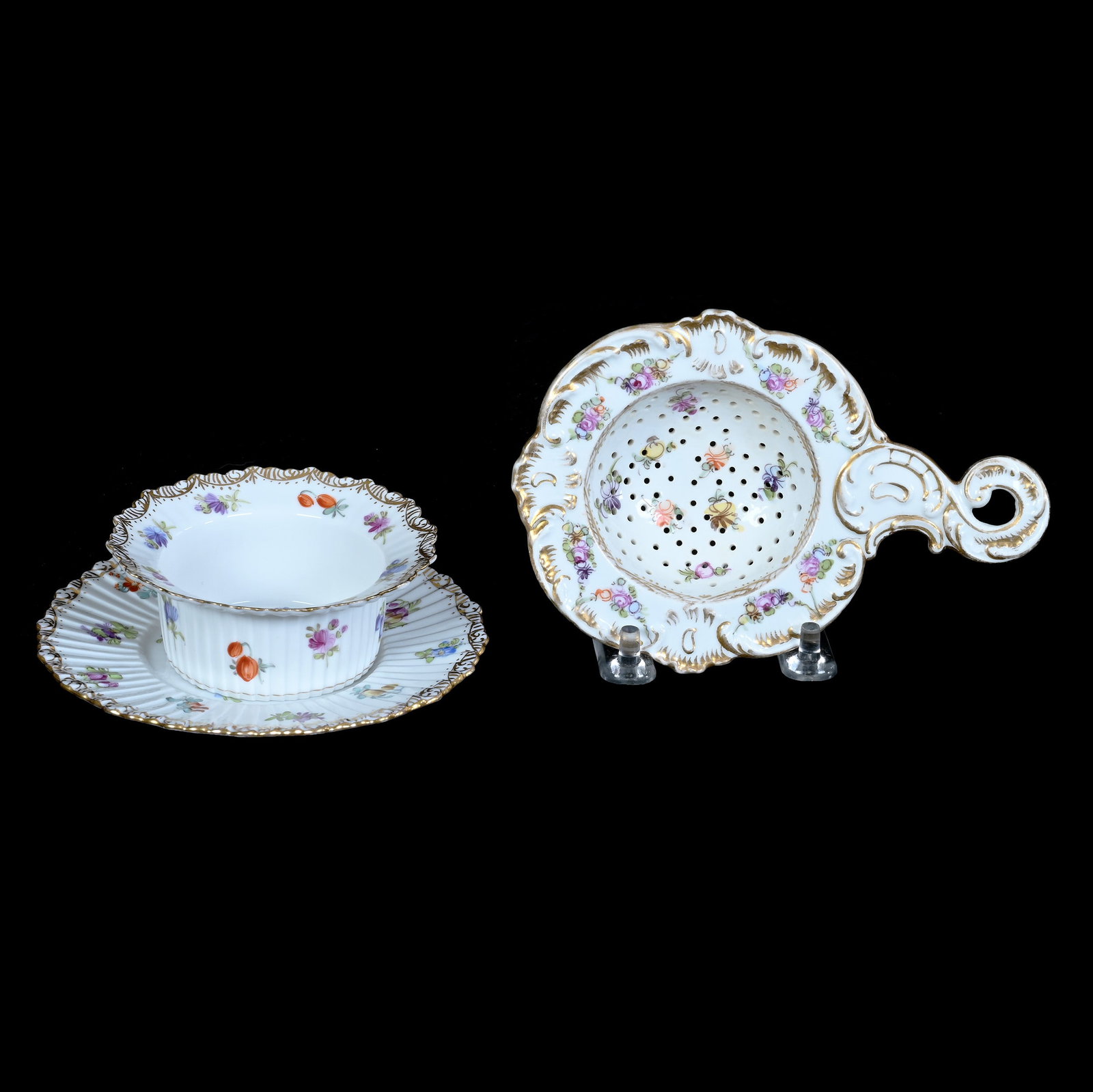 Custard Cup With Underplate And (1) Tea Strainer (1 of 3)