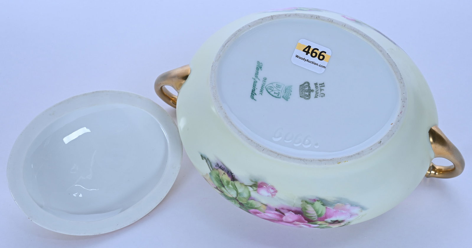 Two Handled Cracker Jar, Marked Bavaria - 3