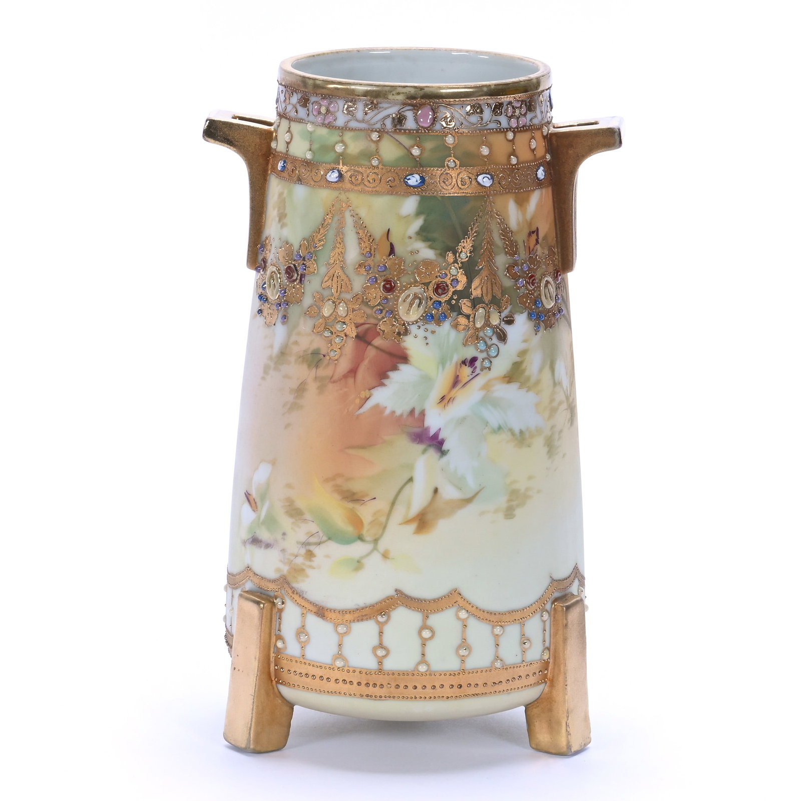 Two Handled Three Footed Vase, Marked Nippon (1 of 3)