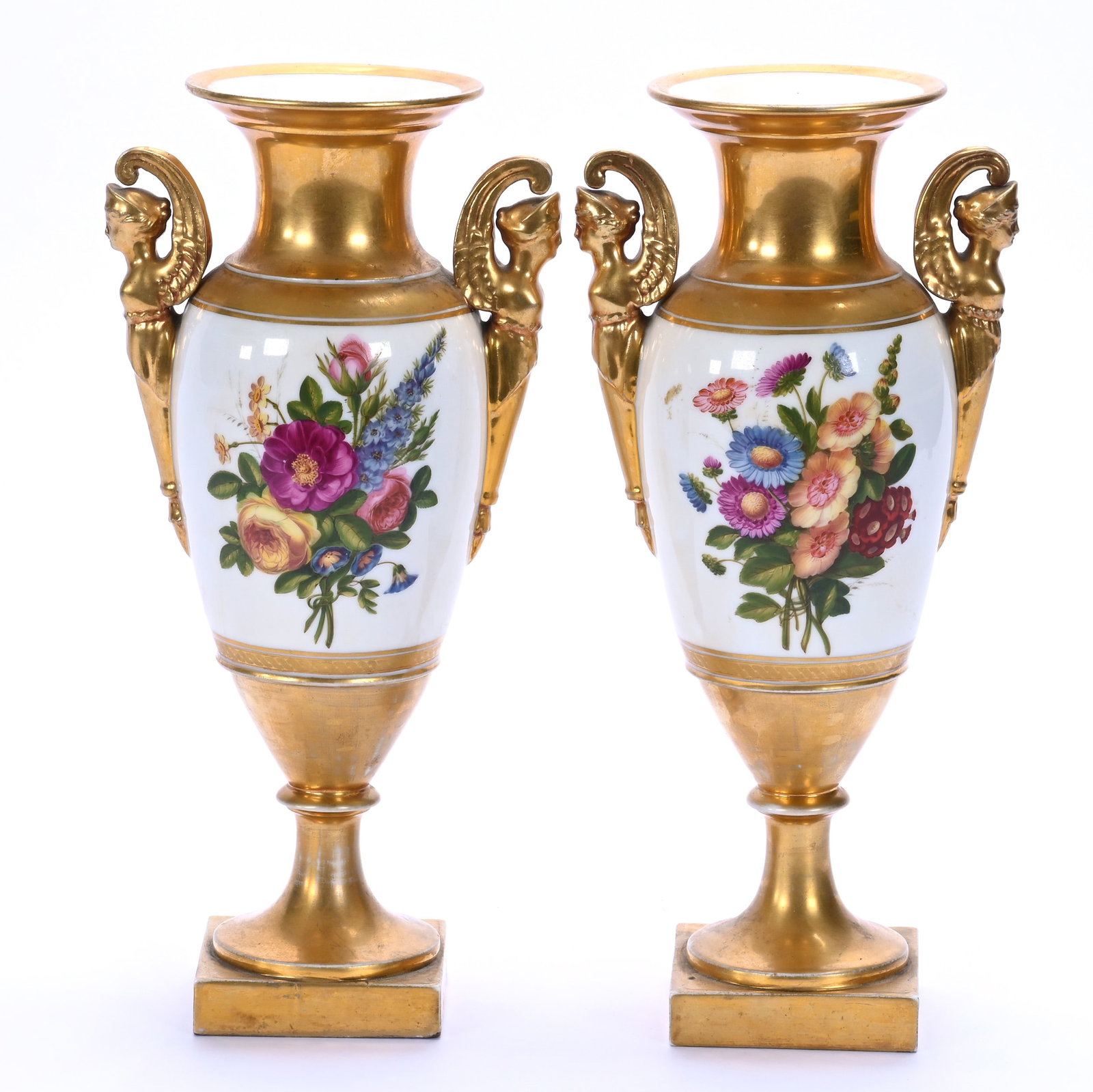 Pair Of Pedestal Bolted Two Handled Urns, Unmarked (1 of 3)