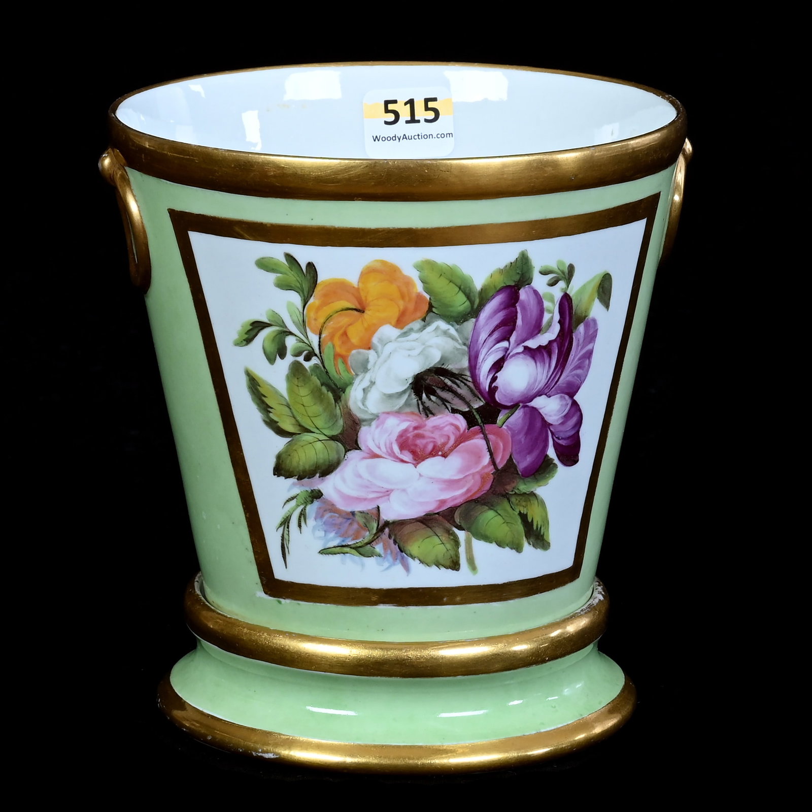Cachepot And Stand, Unmarked English Porcelain (1 of 3)