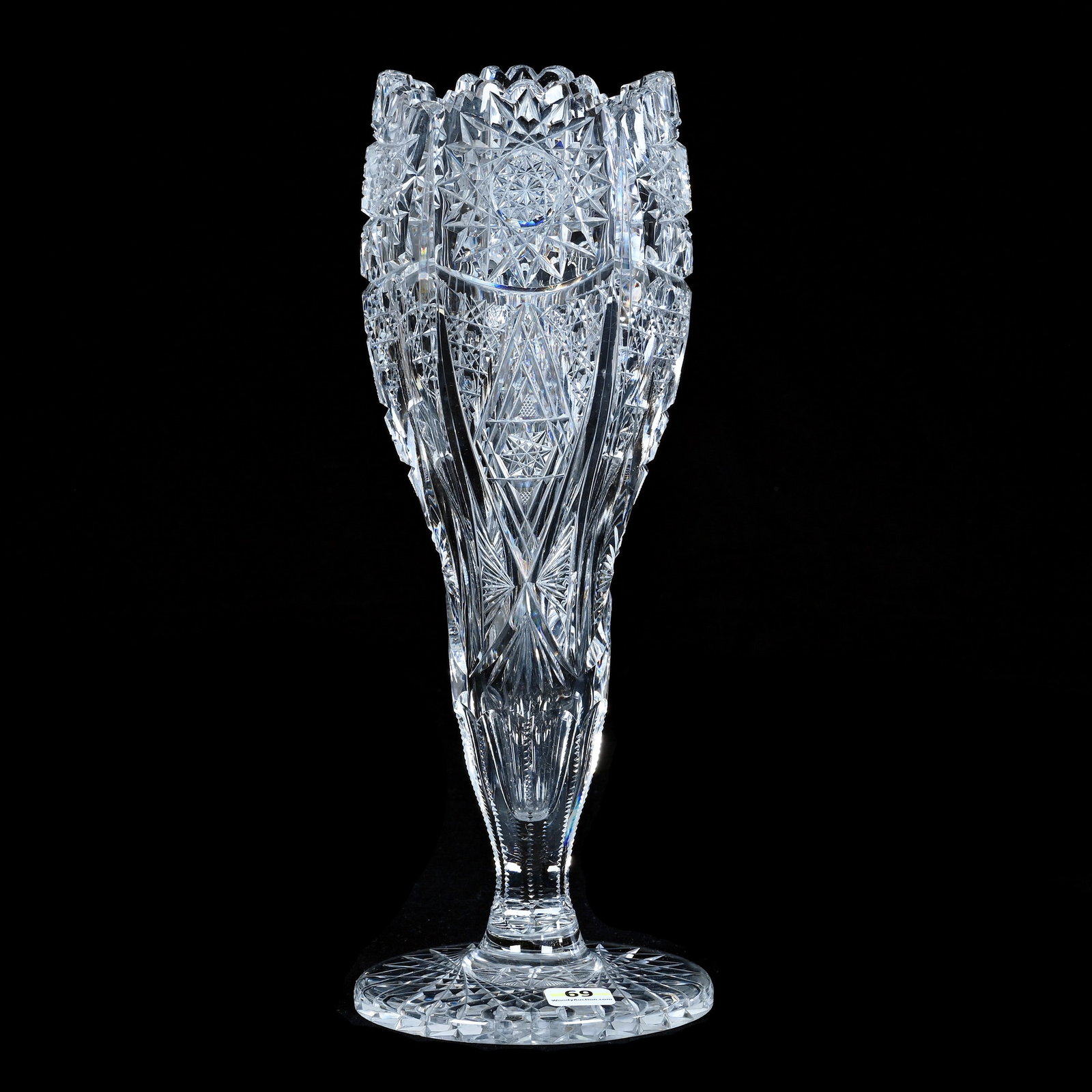 Blown Mold Vase, American Brilliant Cut Glass, Irma Pattern By Pairpoint (1 of 3)