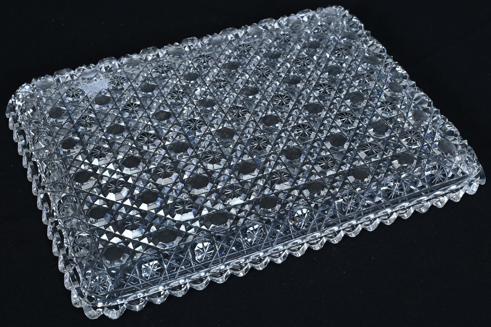 Rectangular Tray, American Brilliant Cut Glass, Cane Pattern - 2