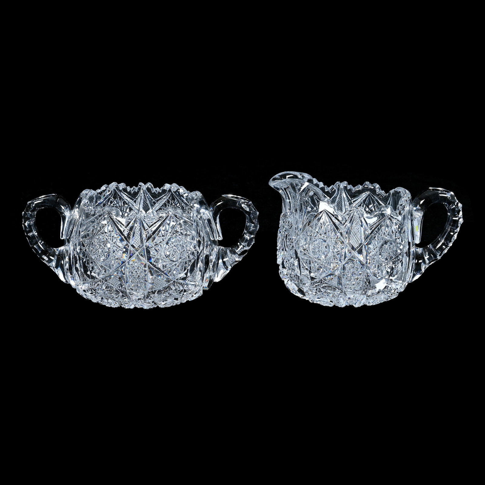 Creamer And Sugar, American Brilliant Cut Glass (1 of 3)