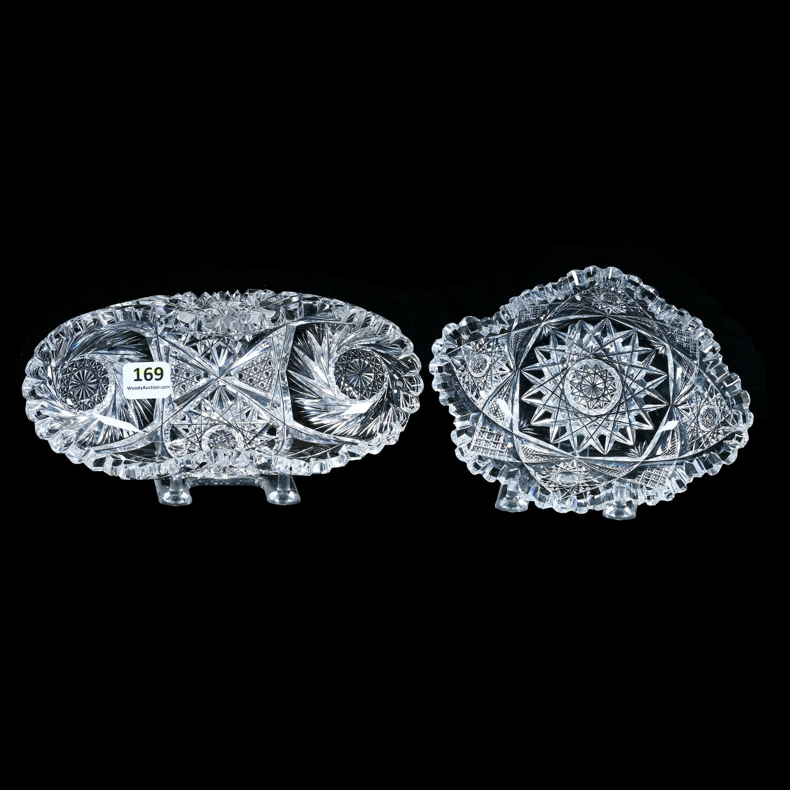 (2) Relishes, American Brilliant Cut Glass (1 of 2)