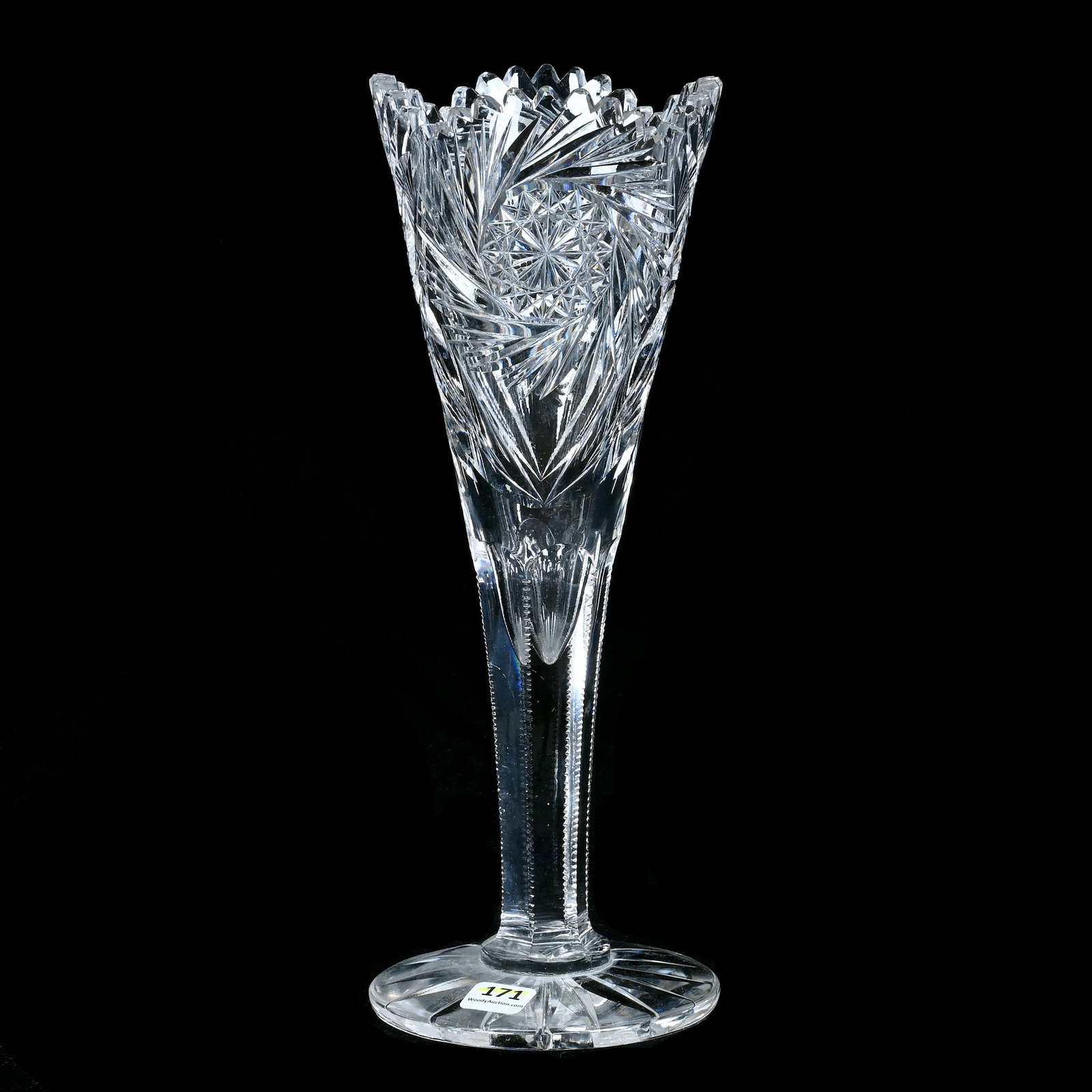 Trumpet Vase, American Brilliant Cut Glass (1 of 3)