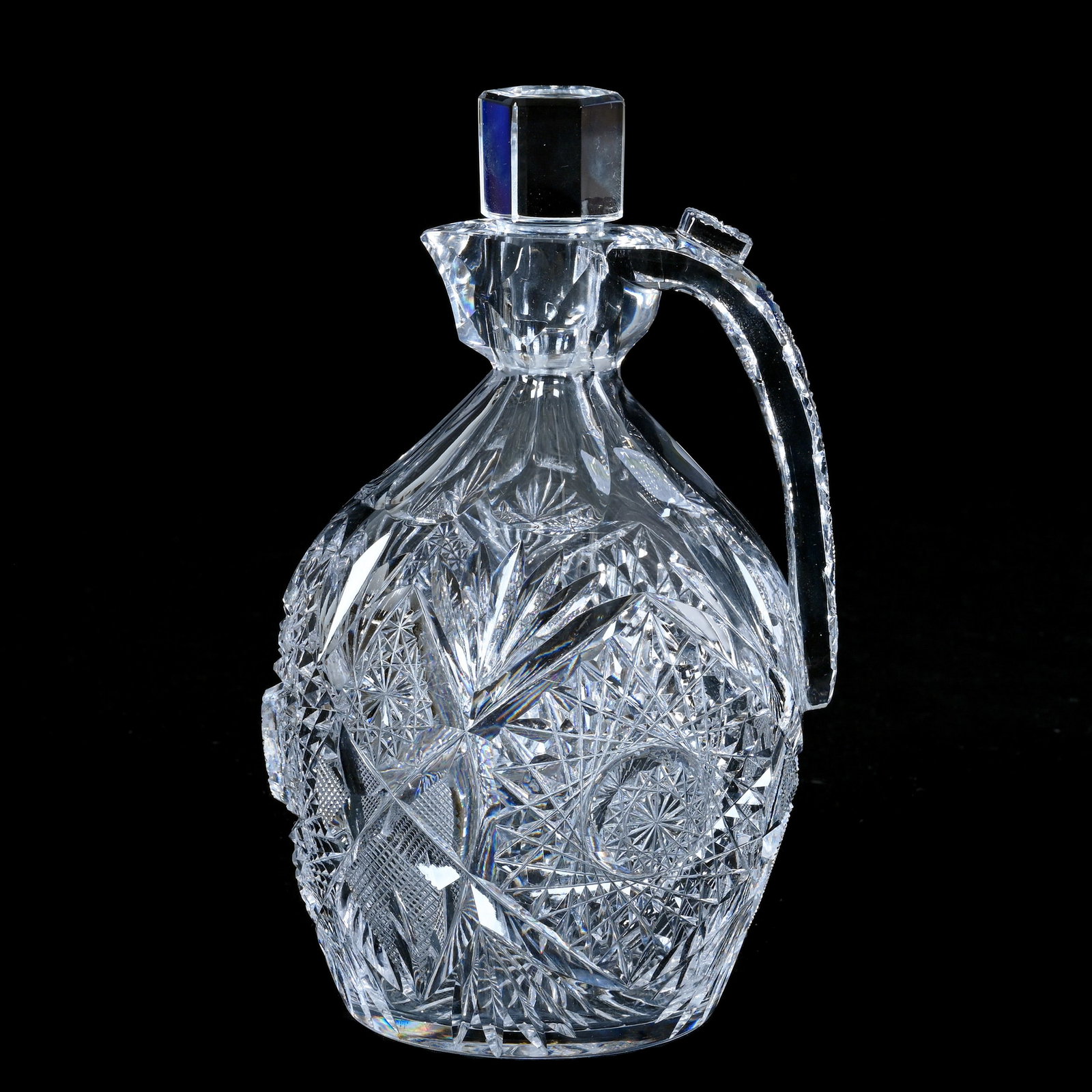 Whiskey Jug, American Brilliant Cut Glass, Monarch Pattern By J. Hoare (1 of 3)