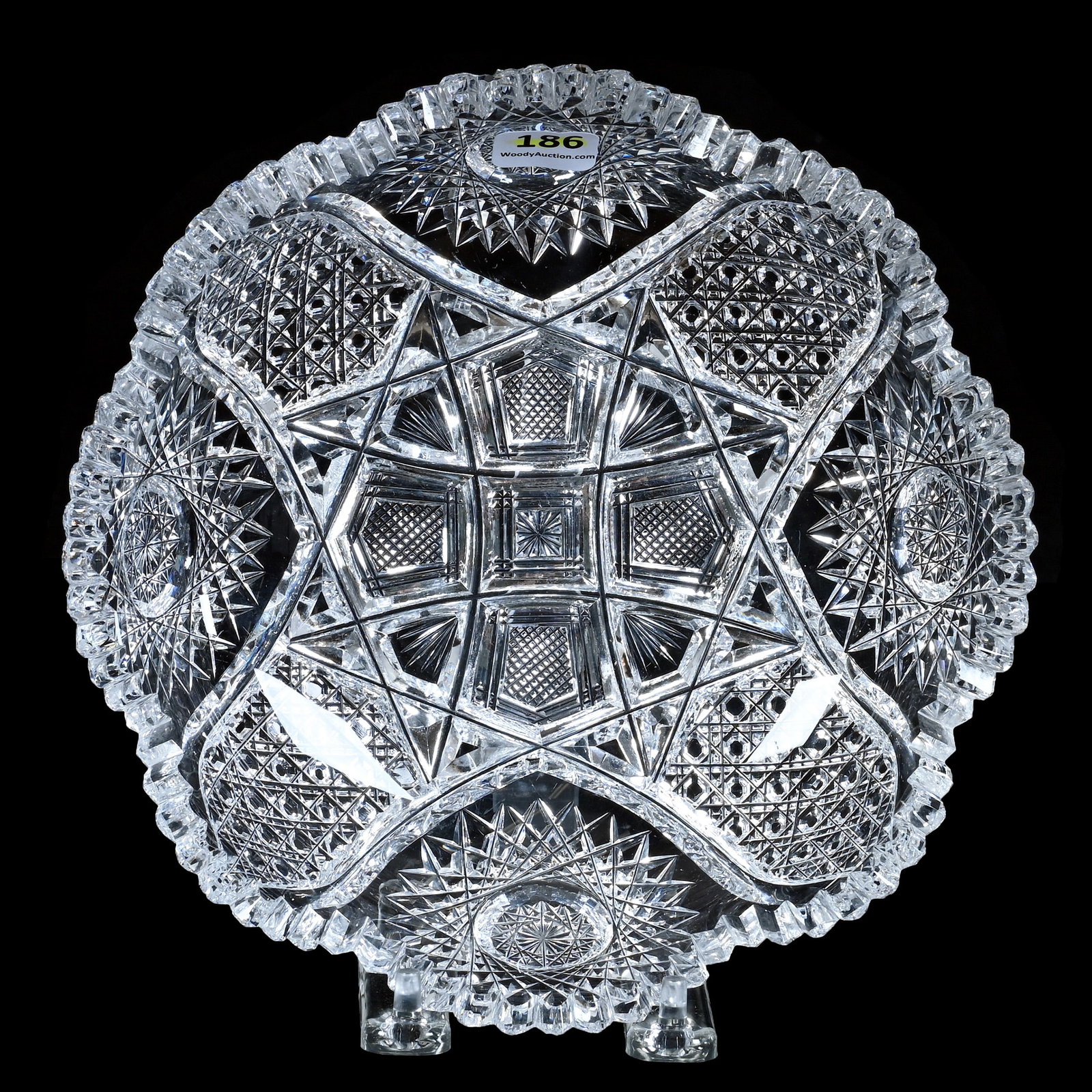 Bowl, American Brilliant Cut Glass, Pebble Pattern By J. Hoare (1 of 3)