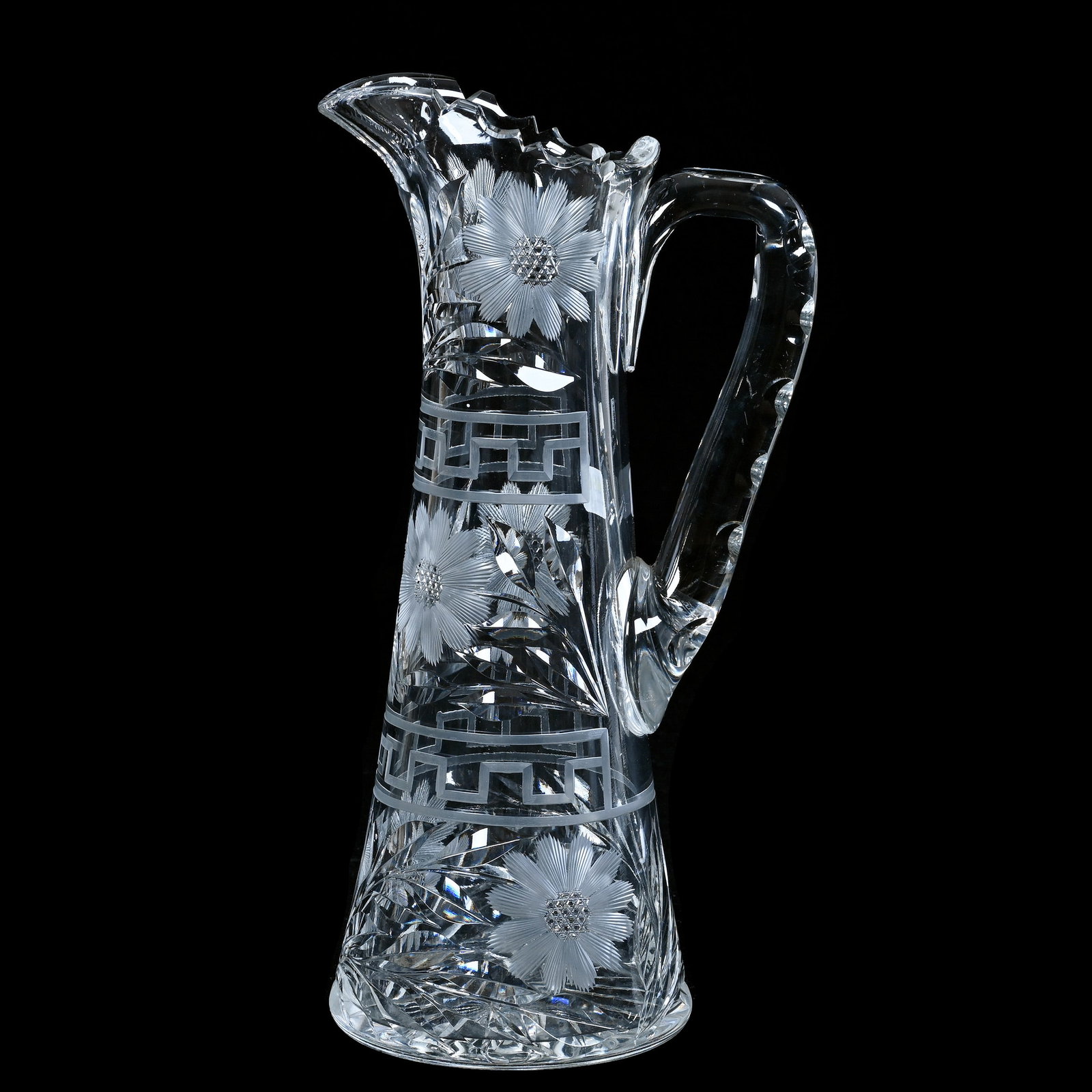 Tankard, American Brilliant Cut Glass, Pattern Resembles Beverly Pattern By Meriden: Tankard, American Brilliant Cut Glass, Pattern Resembles Beverly Pattern By Meriden, 13.25 x 7 x 5 Inches, Ray Cut Base, 5.6 Pounds, Mitchell Caughman Collection, Colorado. Effective 6/6/26, All LiveA
