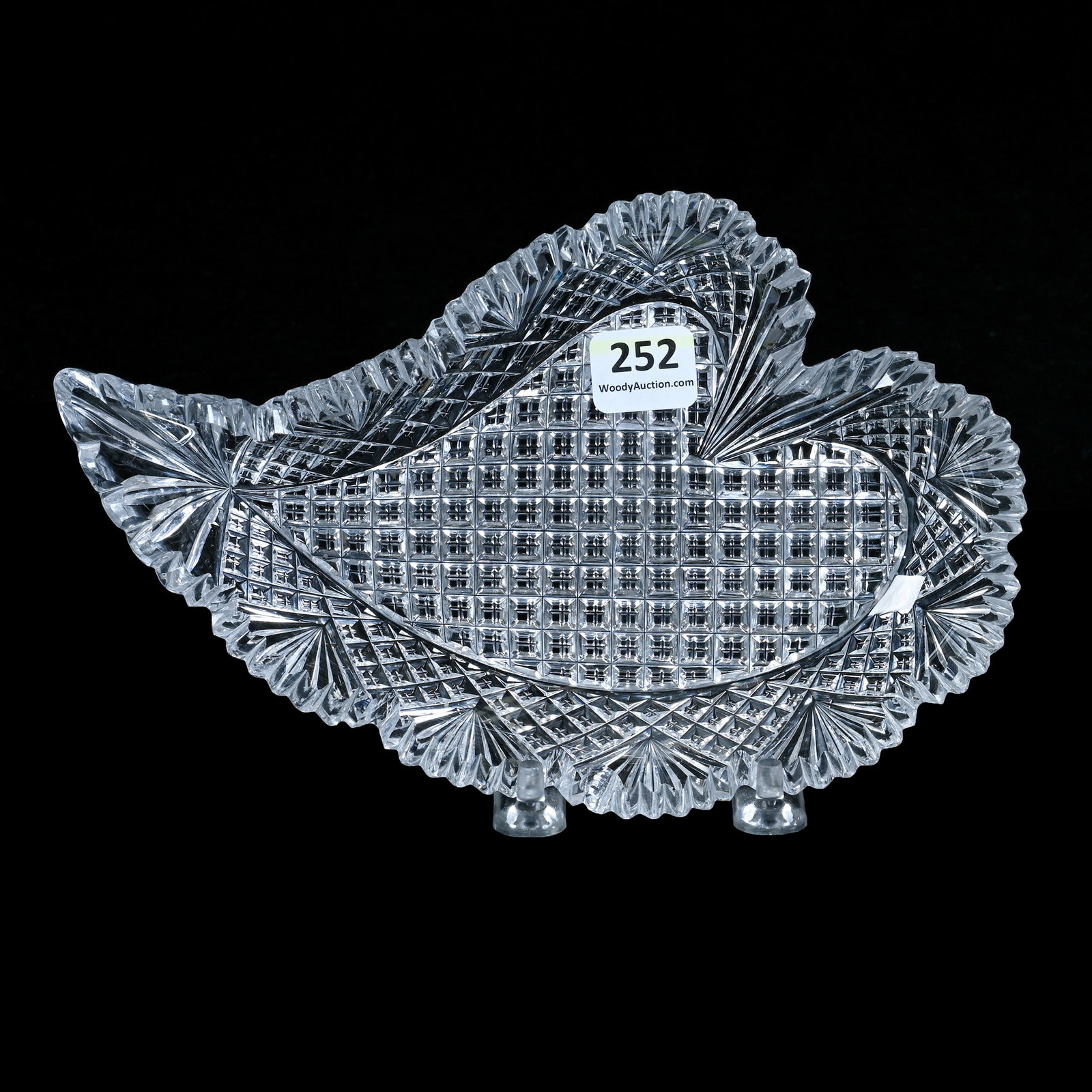 Curved Heart Shaped Tray, American Brilliant Cut Glass (1 of 4)