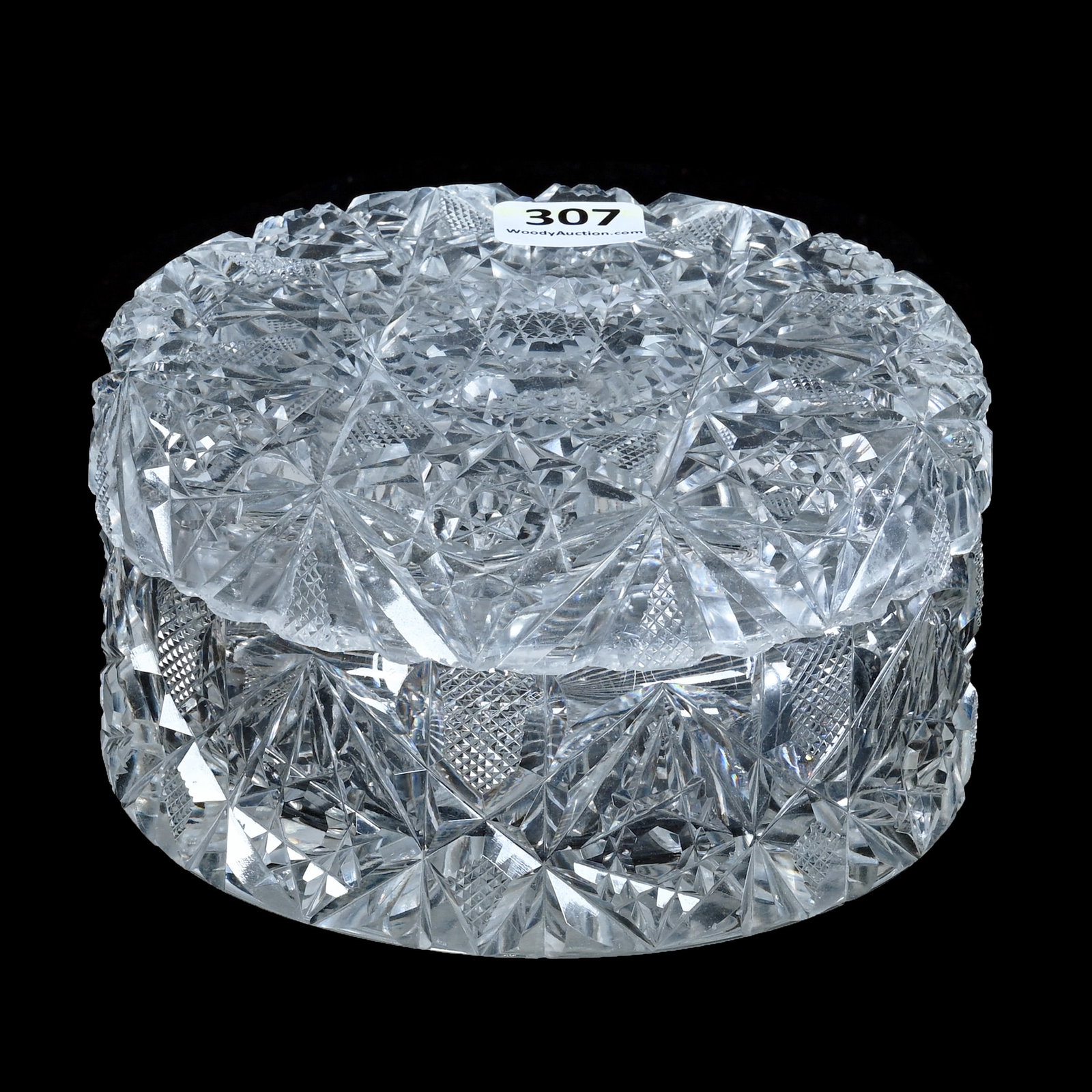 Round Covered Box, American Brilliant Cut Glass (1 of 6)